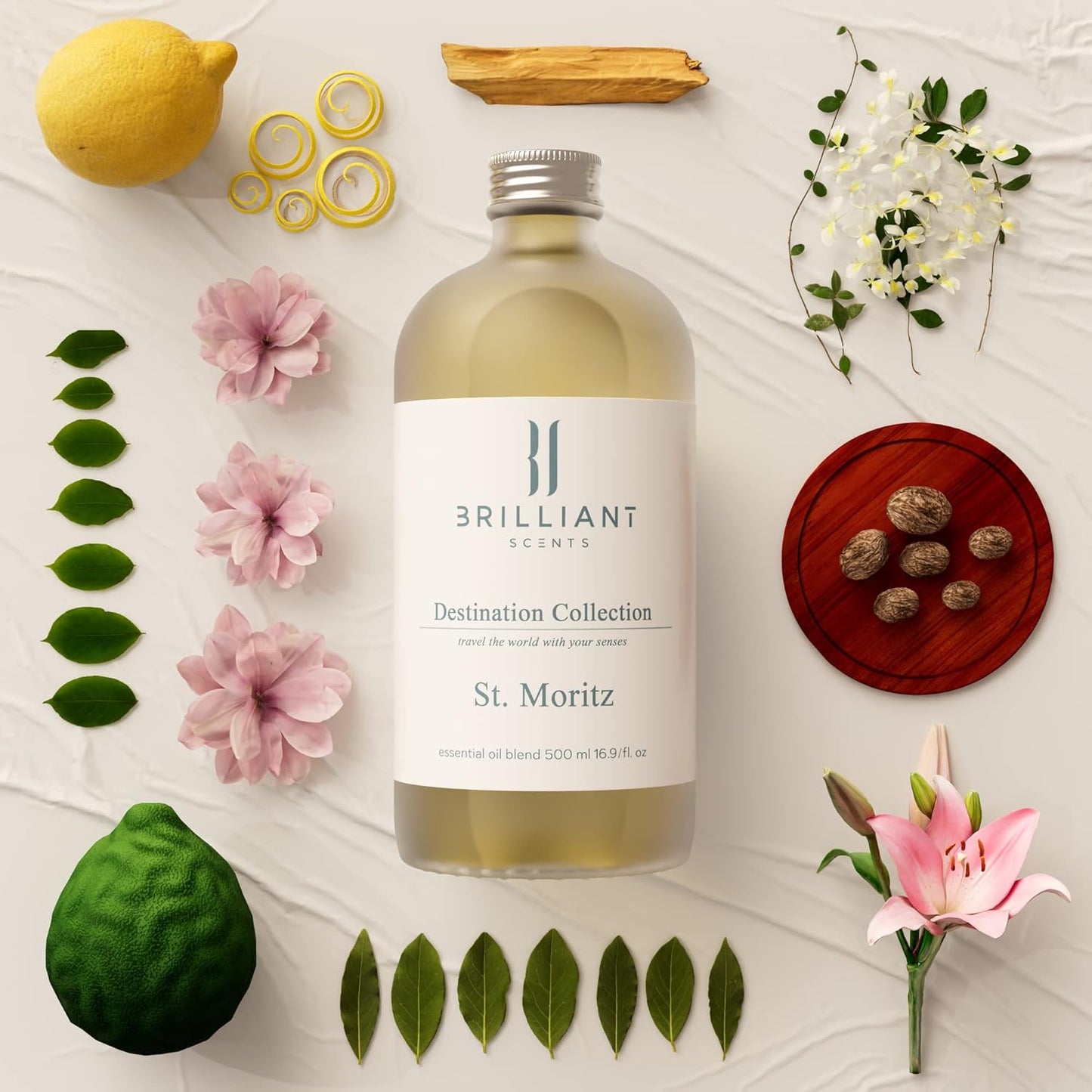 Brilliant Scents Fragrance Oil Set - Hotel Collection Diffuser Oil for Natural Aromatherapy - for Perfume, Home, Gym, Office, Candles - 16.9 FL OZ Size - St. Moritz