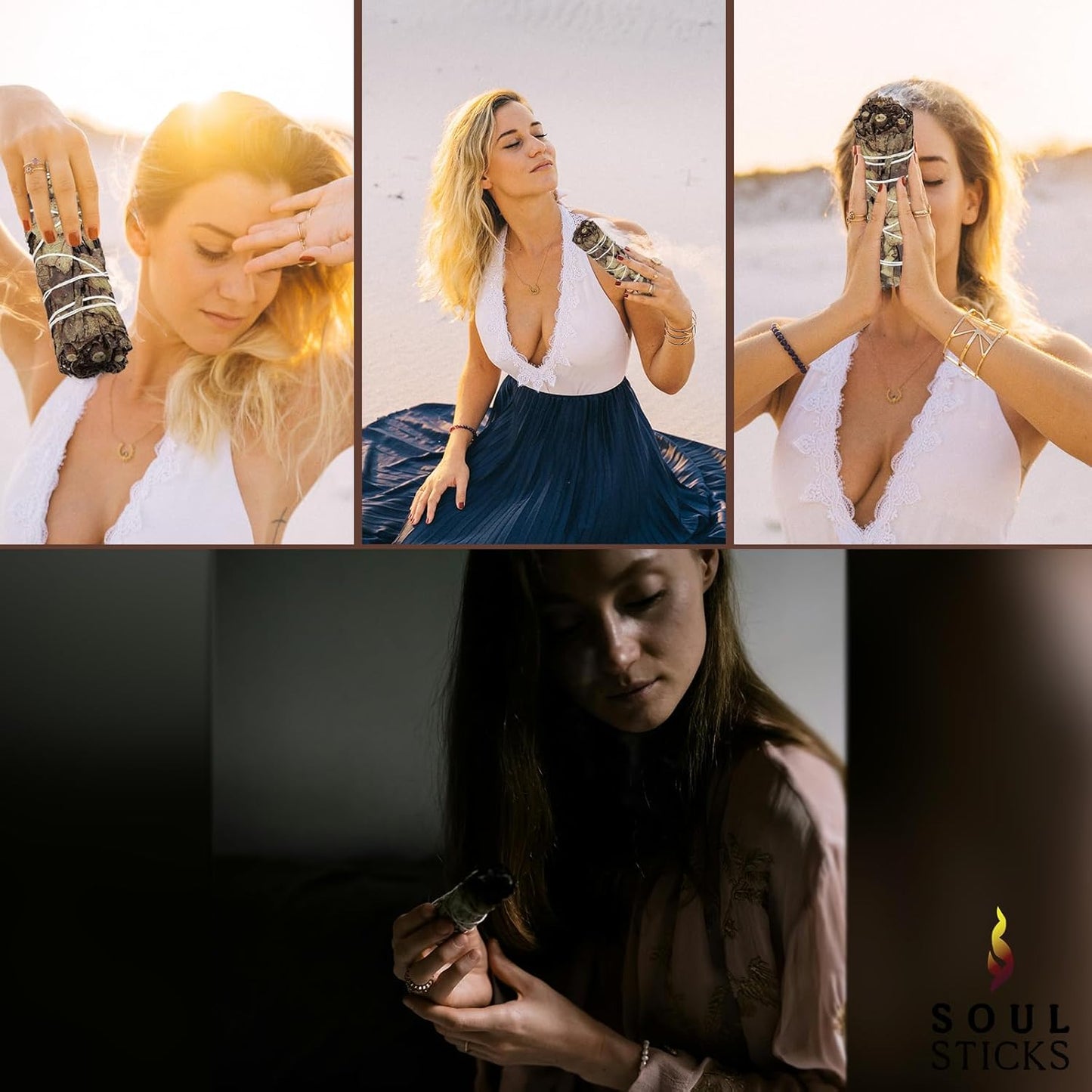 Soul Sticks Black Sage Smudge Stick 1 Pack - 9 Inch | Floral Sage House Blessing | Cleanses House & Negative Energy