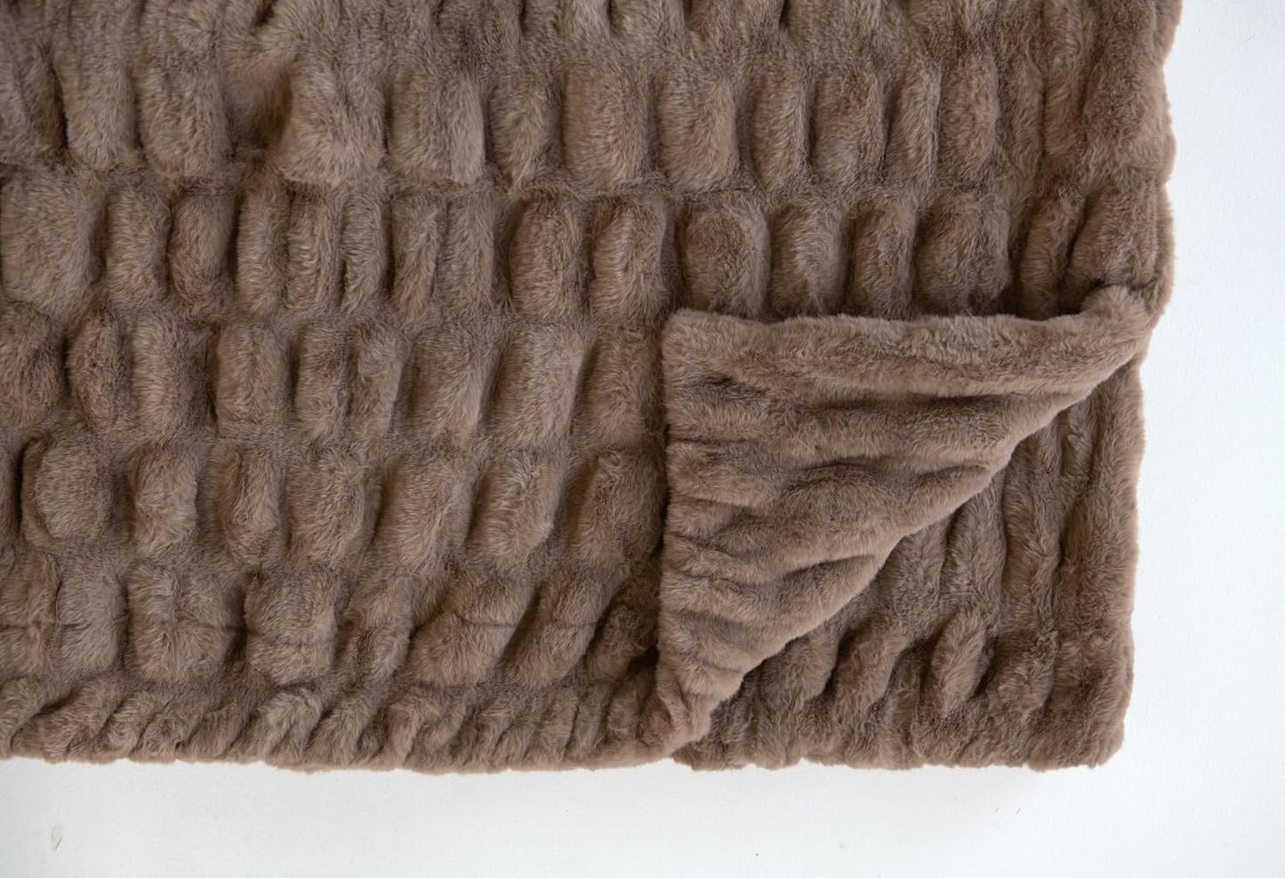 Minky Couture Hugs Blanket - Extra Plush Blanket for Premium Gifting - Stretchy Bubbled Cozy Throw - Silky Smooth - Durable & Machine-Washable - Travel-Friendly - Monster, Milk Chocolate