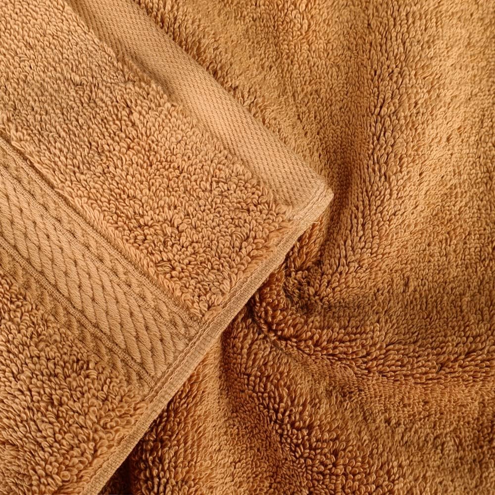 Superior Egyptian Cotton Pile 3 Piece Towel Set, Includes 1 Bath, 1 Hand, 1 Face Towel/Washcloth, Ultra Soft Luxury Towels, Thick Plush Essentials, Guest Bath, Spa, Hotel Bathroom, Rust