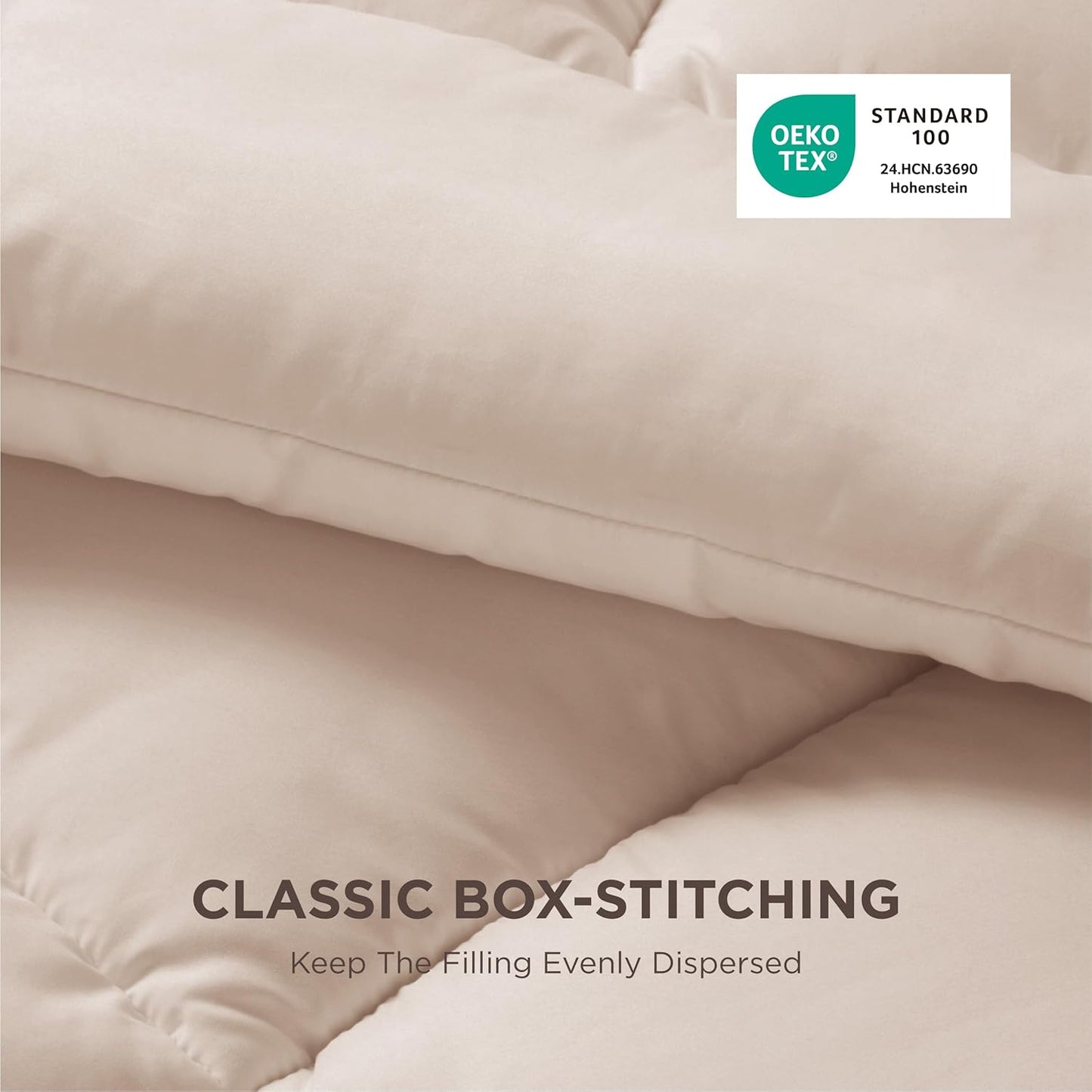 Bedsure Comforter Duvet Insert - Quilted Comforters Twin Size, All Season Duvet, GentleSoft Down Alternative Bedding, with 8 Tabs, Gifts for Women/Men, Beige, Twin 88 x 68 Inches