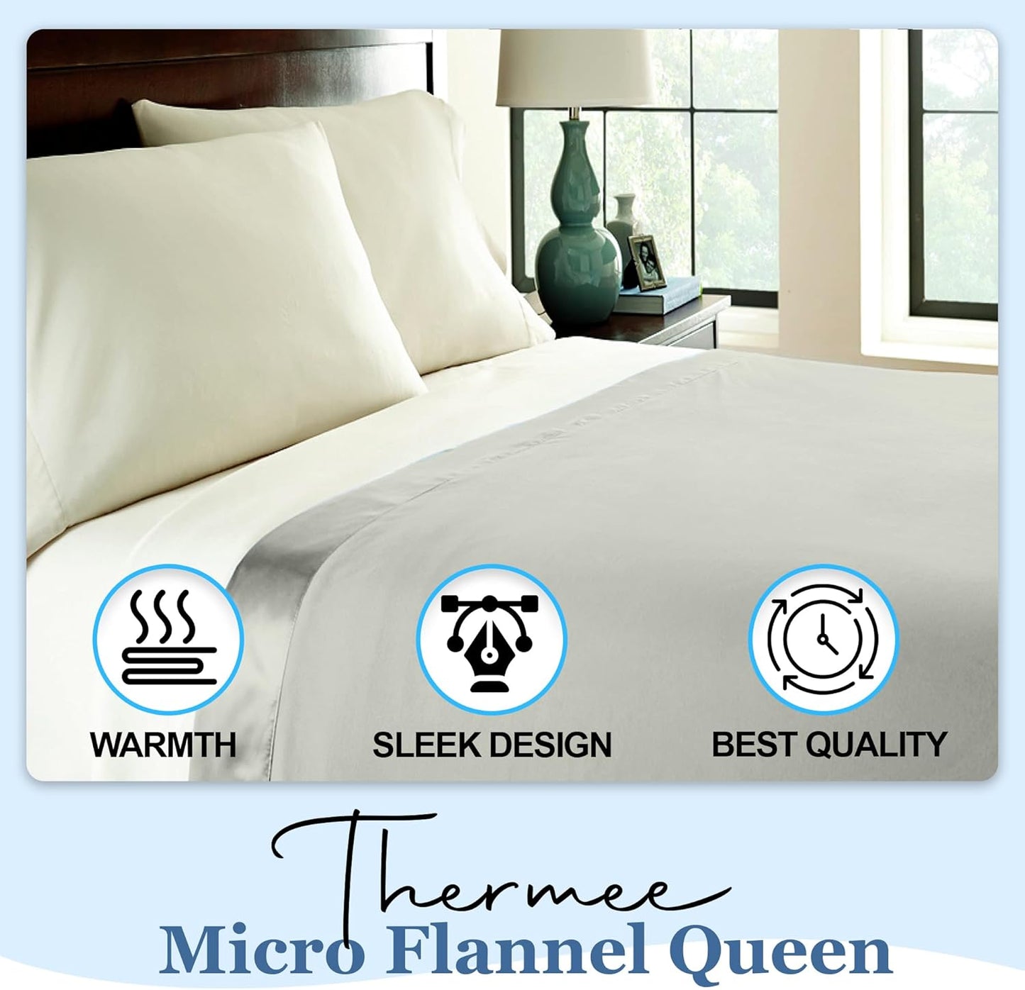 Thermee Micro Flannel Twin Size Blankets, Lightweight All Seasons Cozy Blanket, Throw Blankets for Home and Living Room, Comfy & Soft Blanket for Couch, Machine Wash, No Pilling - Sand