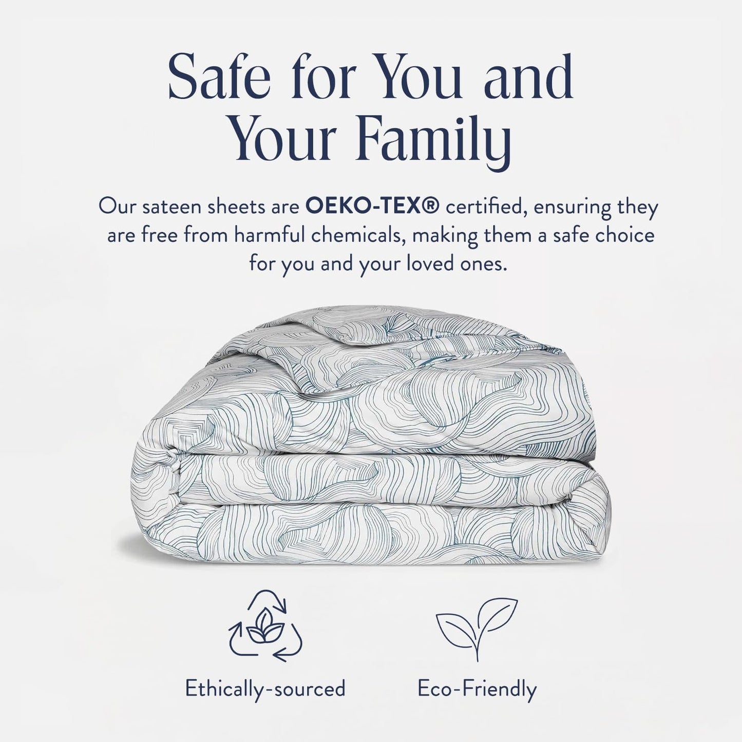 Brooklinen Luxury Sateen Duvet Cover - 100% Cotton, King/California King Size in Oyster Blue with Extra-Long Corner Ties and Button Closure - Best King/Cali King Duvet Covers