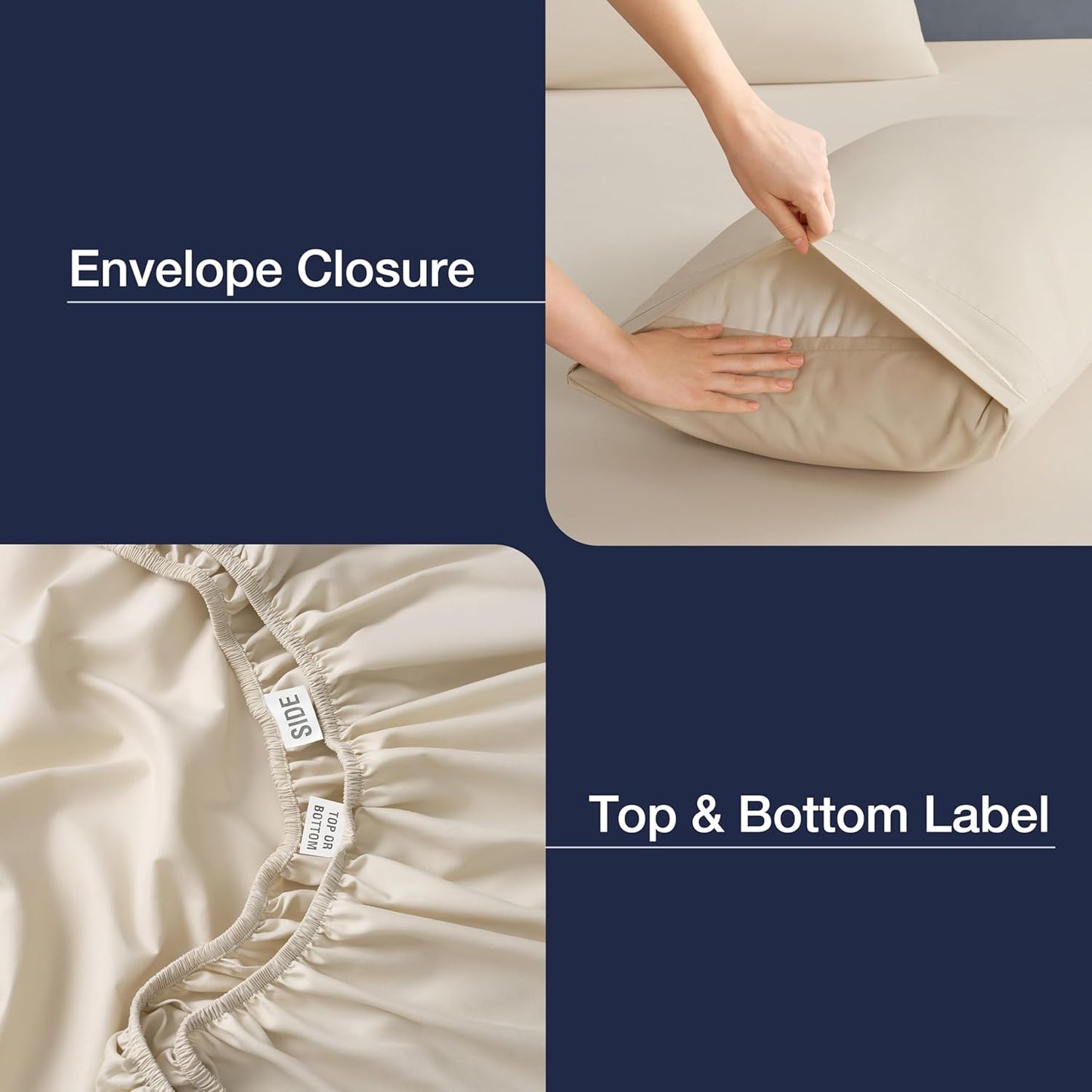 Casual Living Full Sheets Set 4 Piece Cooling Sheets with 2 Pillowcases Soft Microfiber Hypoallergenic Washable Bed Set Deep Pocket Lightweight Bedding Elasticized for Bedroom, Full, Beige