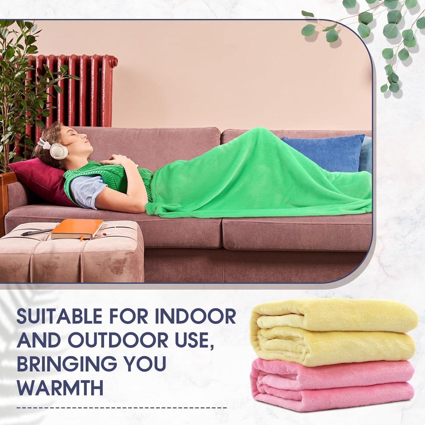 18 Pieces Fleece Blankets Bulk for Wedding 50 x 60 Inch Soft Lightweight Flannel Throw Blankets Bulk for Wedding Guests Home Outdoor Couch Sofa Bed Gifts(Multi Colors)