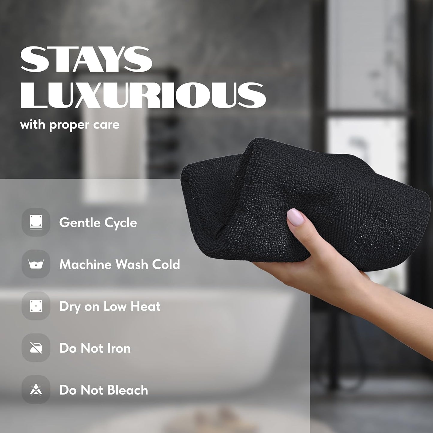 White Classic Black Hand Towels for Bathroom [12 Pack] Cotton Hand Towel Bulk for Gym, Kitchen and Spa, 16x27 Inches Soft Highly Absorbent Quick Dry Terry Salon Towels