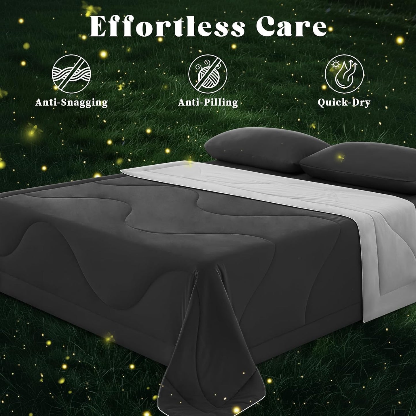Cooling Comforter Queen Size, Double-Sided Cooling Blanket for Hot Sleepers & Night Sweats, Arc-Chill Q-Max > 0.4 Breathable Ice Blanket, Lightweight Cold Comforter (80''x90'', Dark Grey)