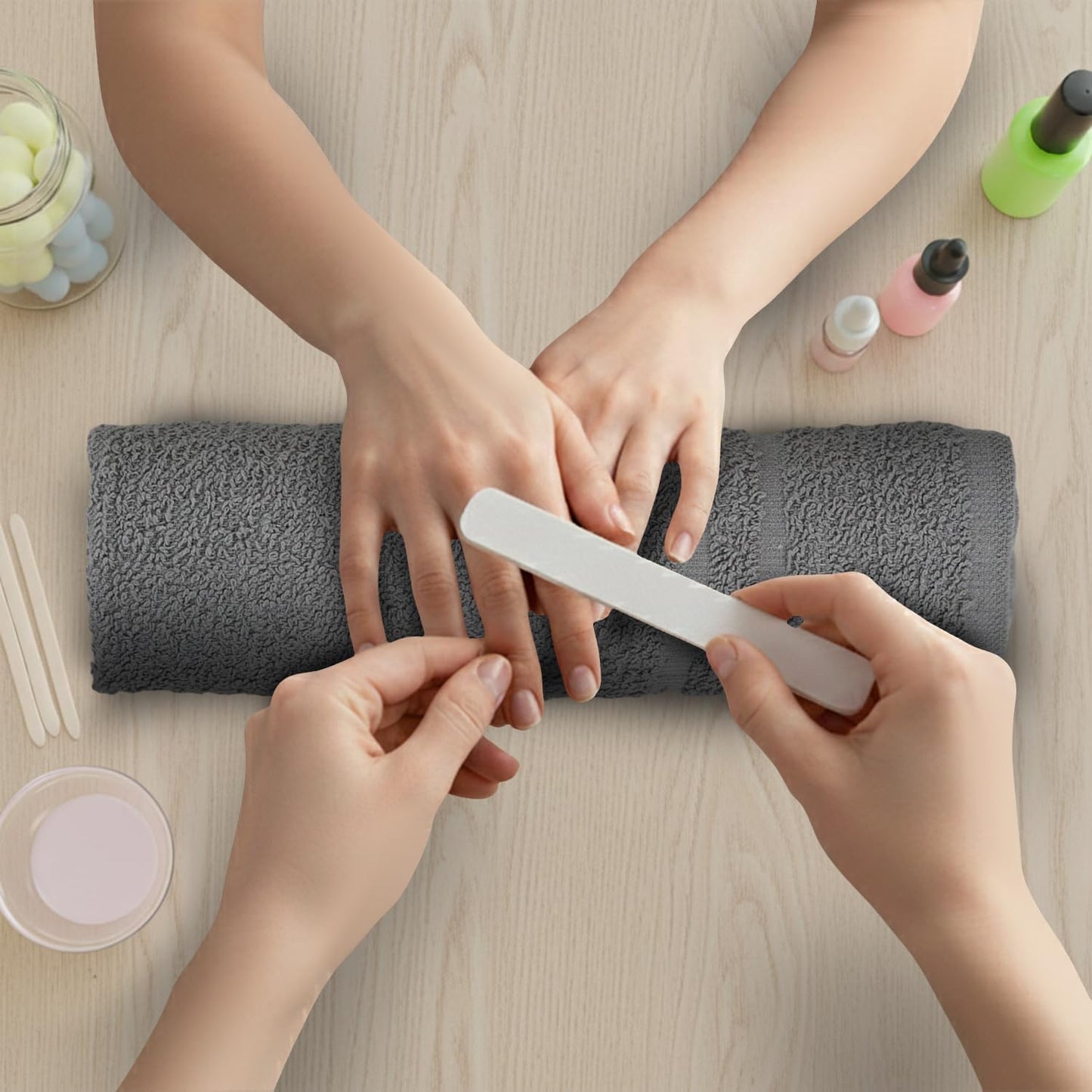 24 Pack Dark Grey Hand Towel 100% Cotton Spa Towel – 16x27 inches Highly Absorbable Facial Towels Gym, Hair Towel and Face Towel Bulk Small Towels (Not Bleach Proof)