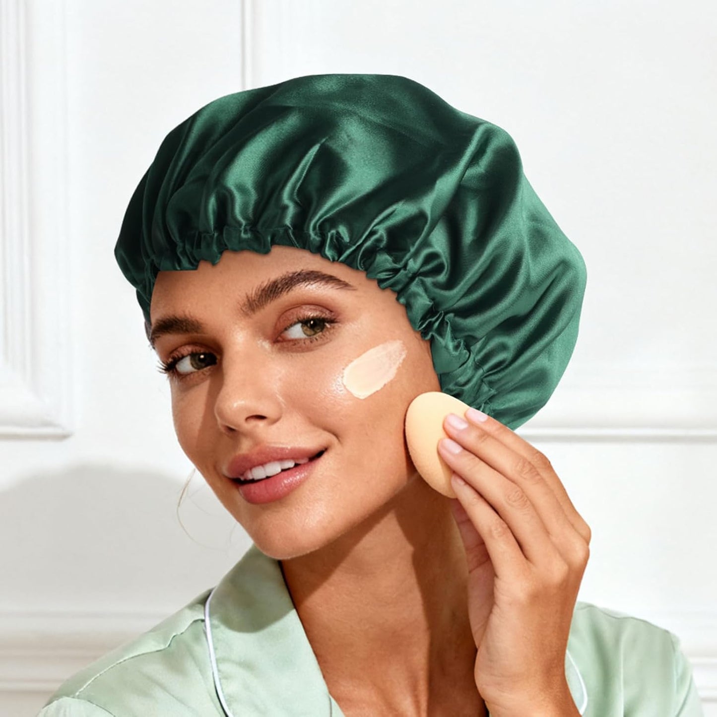 Satin Bonnet Double Layer Silk Bonnet for Sleeping Women Hair Care for Natural Curly