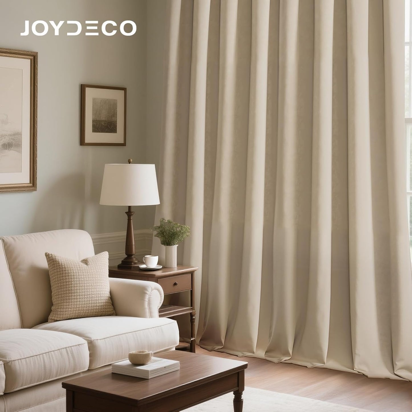 Joydeco Latte Coffee Velvet Curtains 108 Inches 2 Panels,Luxury Thermal Insulated Soft Curtains for Bedroom & Living Room, Room Darkening Velvet Drapes, Rod Pocket (52W x 108L)