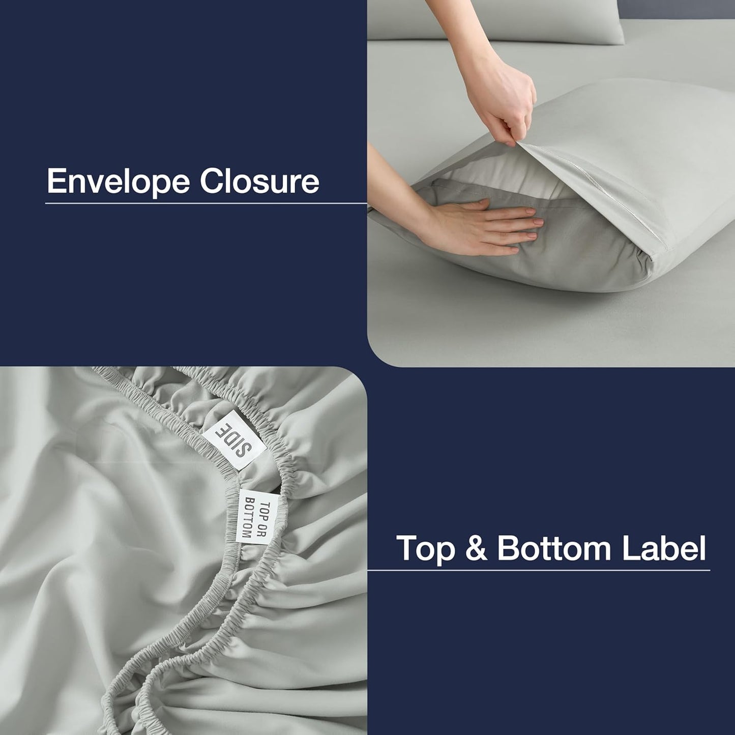 CASUAL LIVING Queen Sheets Set 4 Piece Cooling Sheets with 2 Pillowcases Soft Microfiber Hypoallergenic Washable Bed Set Deep Pocket Lightweight Bedding Elasticized for Bedroom, Queen, Sage Green