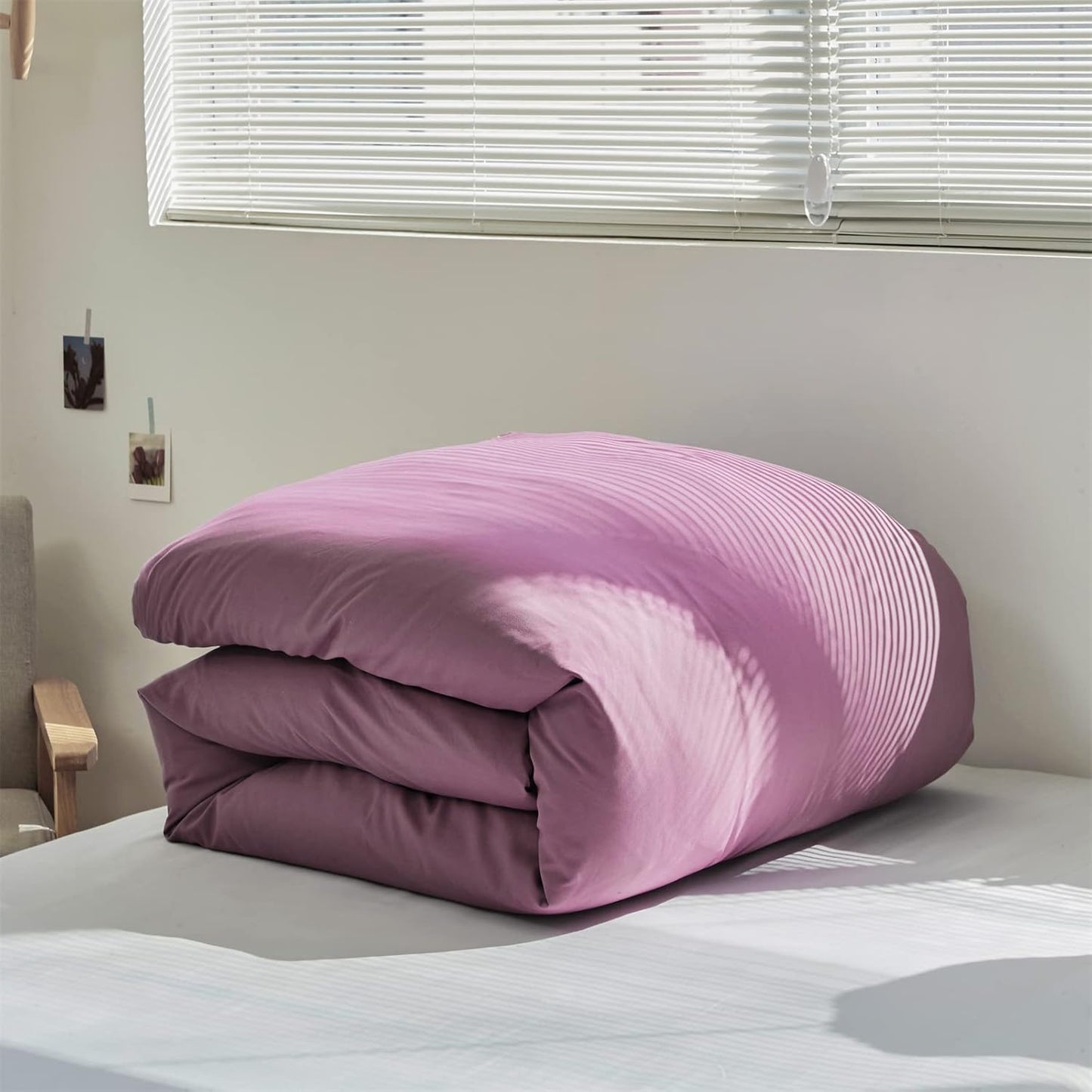 Cottonight Purple Comforter Set Full Dusty Purple Bedding Comforter Set Full Pale Mauve Solid Modern Blanket Quilts Soft Breathable 3 Piece Comforter Set for Adults Teens