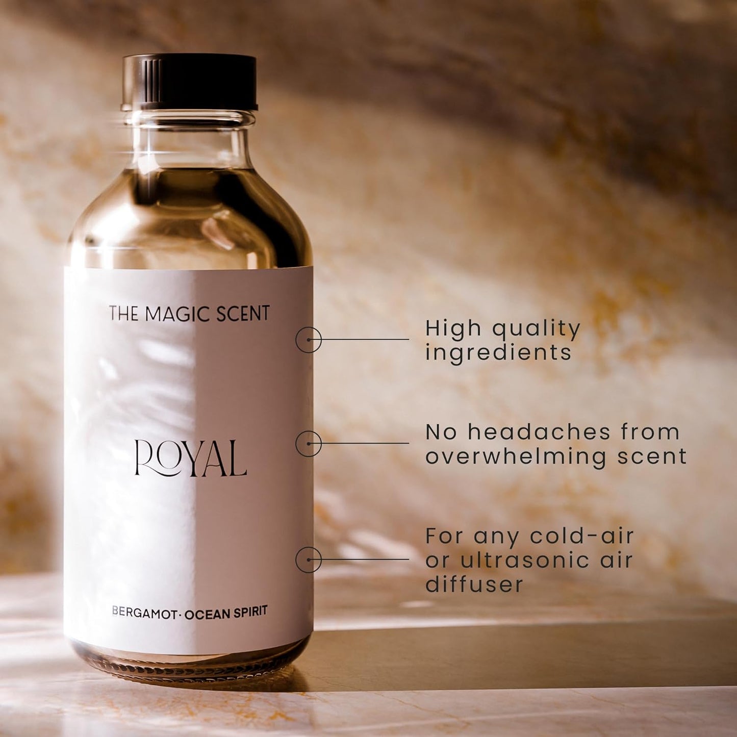 The Magic Scent Royal Hotel Diffuser Oil - Cold-Air & Ultrasonic Scented Oils for Diffuser Inspired by The Ritz Hotel, London - Essential Oils for Diffusers Aromatherapy - 8.5 fl oz, 250 mL
