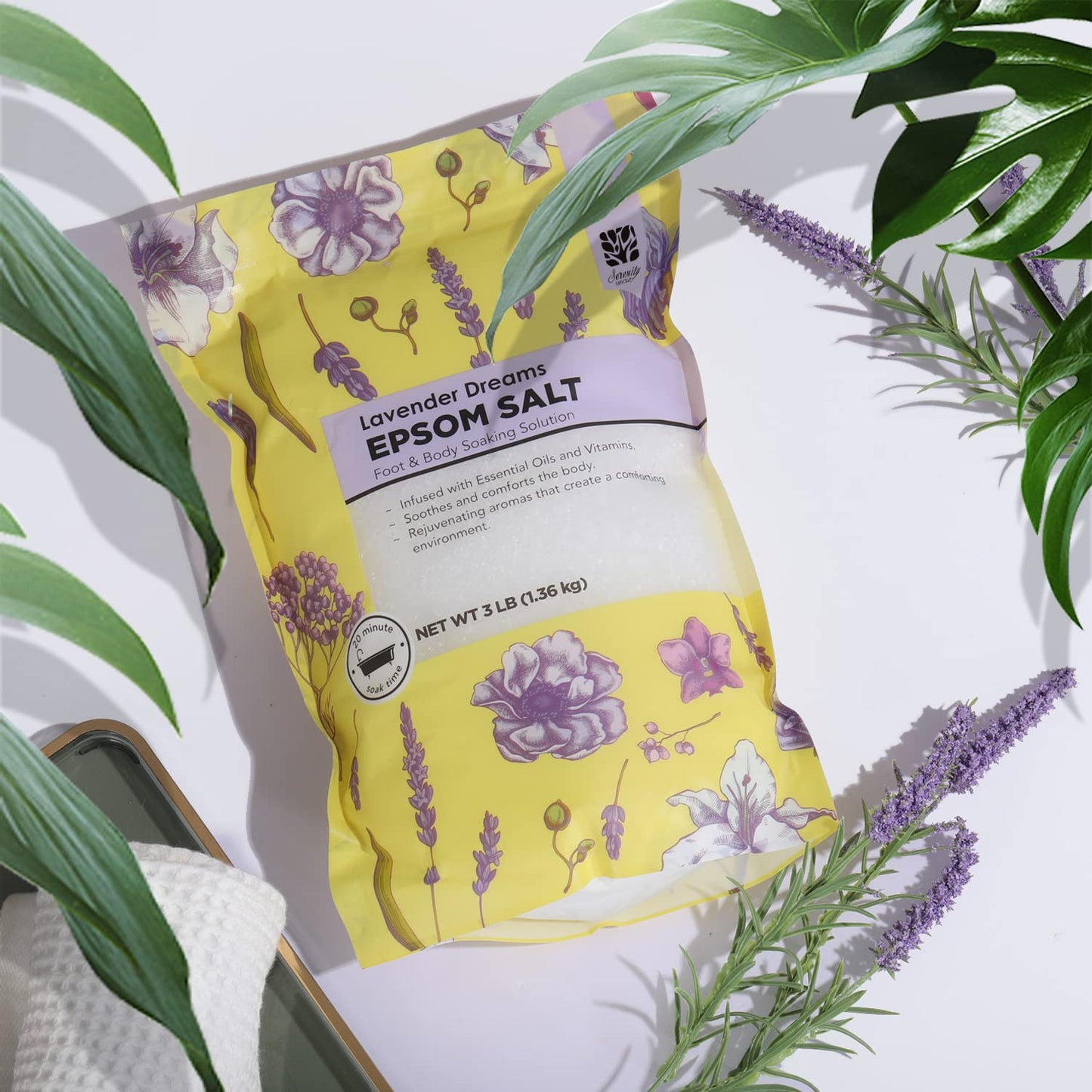 Epsom Salt for Soaking, 9 lb Scented Bath Salts for Women, Lavender & Eucalyptus & Coconut, Epsom Salt Bulk Bath Spa Set Gifts for Women, Mother's Day Gifts, 3lb (Pack of 3)