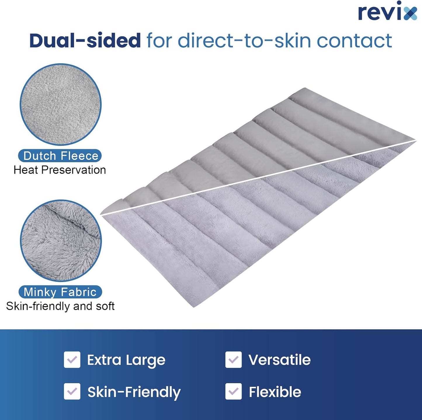 REVIX Extra Large Microwave Heating Pad for Back with Moist Heat, Microwavable Heated Wrap for Full Back, Stomach, Shoulder and Neck,Leg, Support Cold Therapy