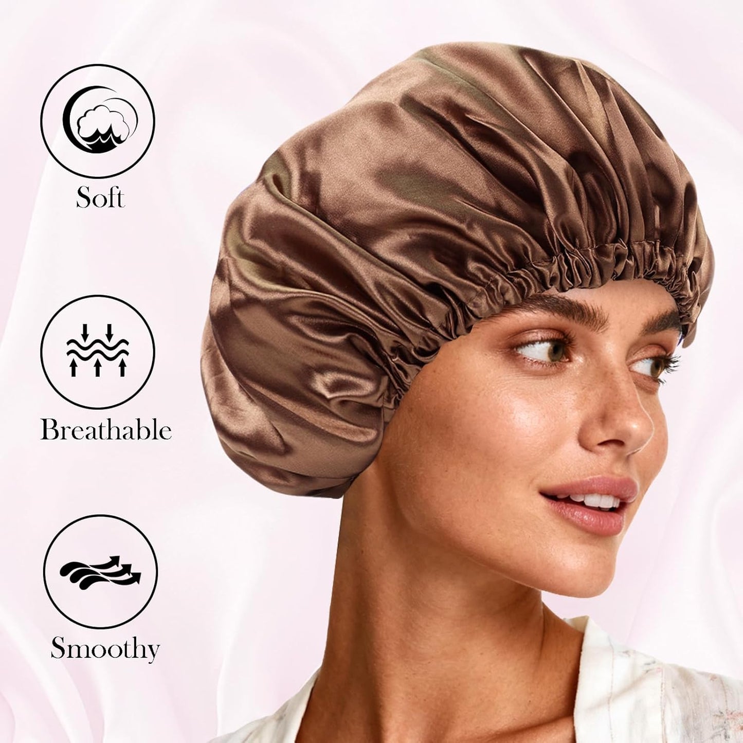 Satin Bonnet Double Layer Silk Bonnet for Sleeping Women Hair Care for Natural Curly