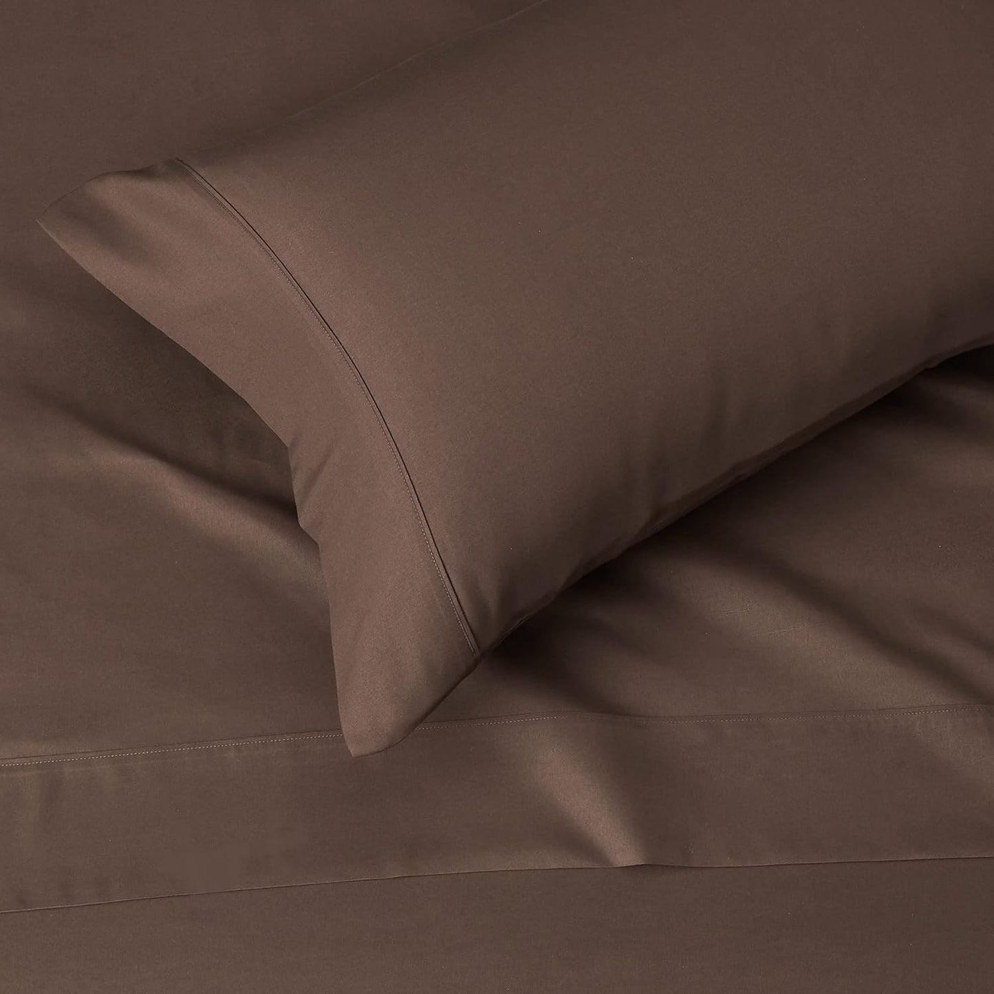 Amazon Basics Lightweight Super Soft Easy Care Microfiber 3-Piece Bed Sheet Set with 14-Inch Deep Pockets, Twin XL, Solid, Chocolate (Pack of 4)