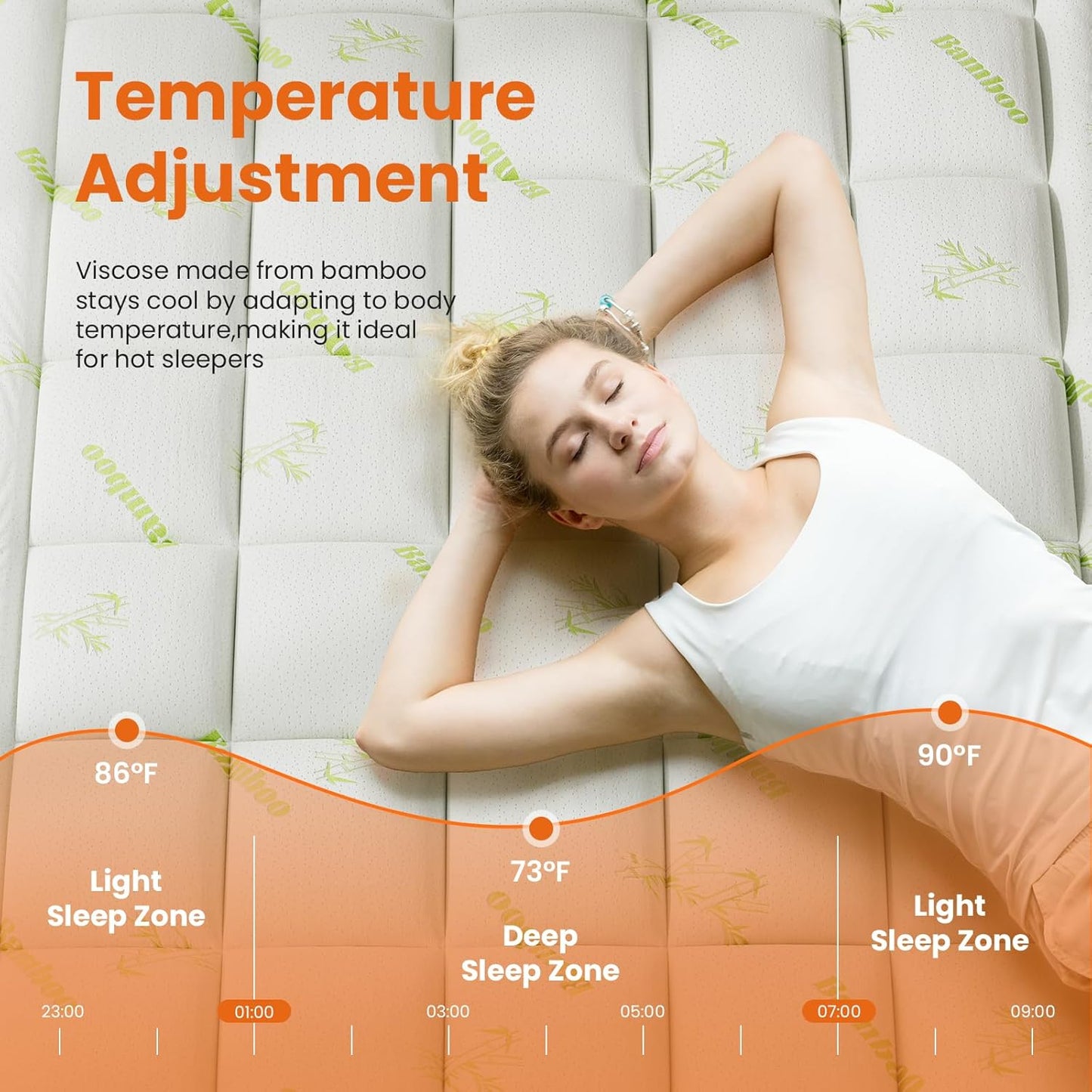 Sweetcrispy Ultra Soft Mattress Topper, Viscose Derived from Bamboo, Thick Pillow Top Mattress Pad with Deep Pockets, Soft Topper for Back Pain Relief, Breathable Cooling Material for Hot Sleepers