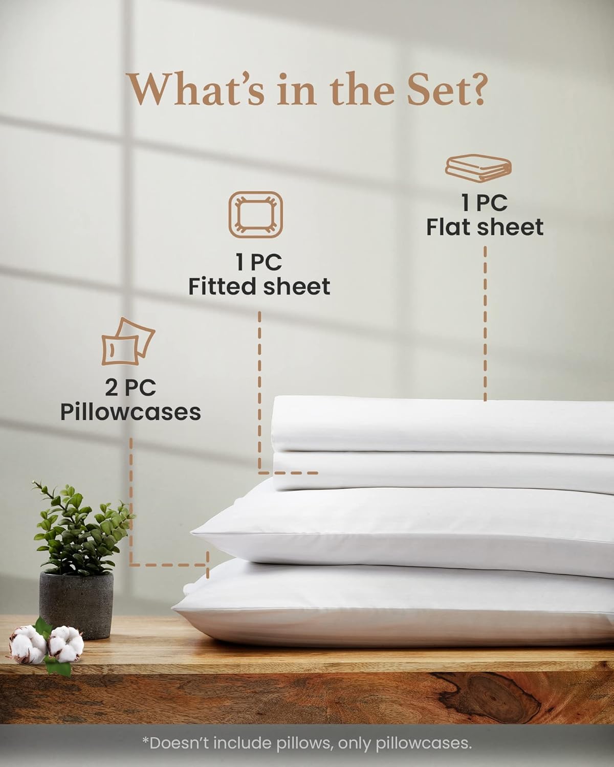 Egyptian Cotton Luxury Sheets - 1000 Thread Count, Full Size, 4 Pc Set, Deep Pocket, Sateen, White