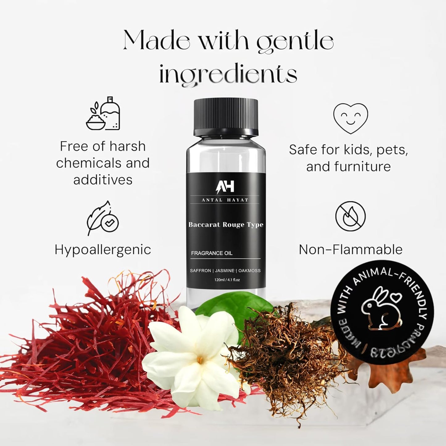 Hotel Scents Diffuser Oil Baccarat Rouge 540 120ml - Saffron, Jasmine, Oakmoss - HVAC scents Inspired by The Baccarat Rouge - Essential Oils for Ultrasonic Diffuser - Luxury Diffuser Oil Refill