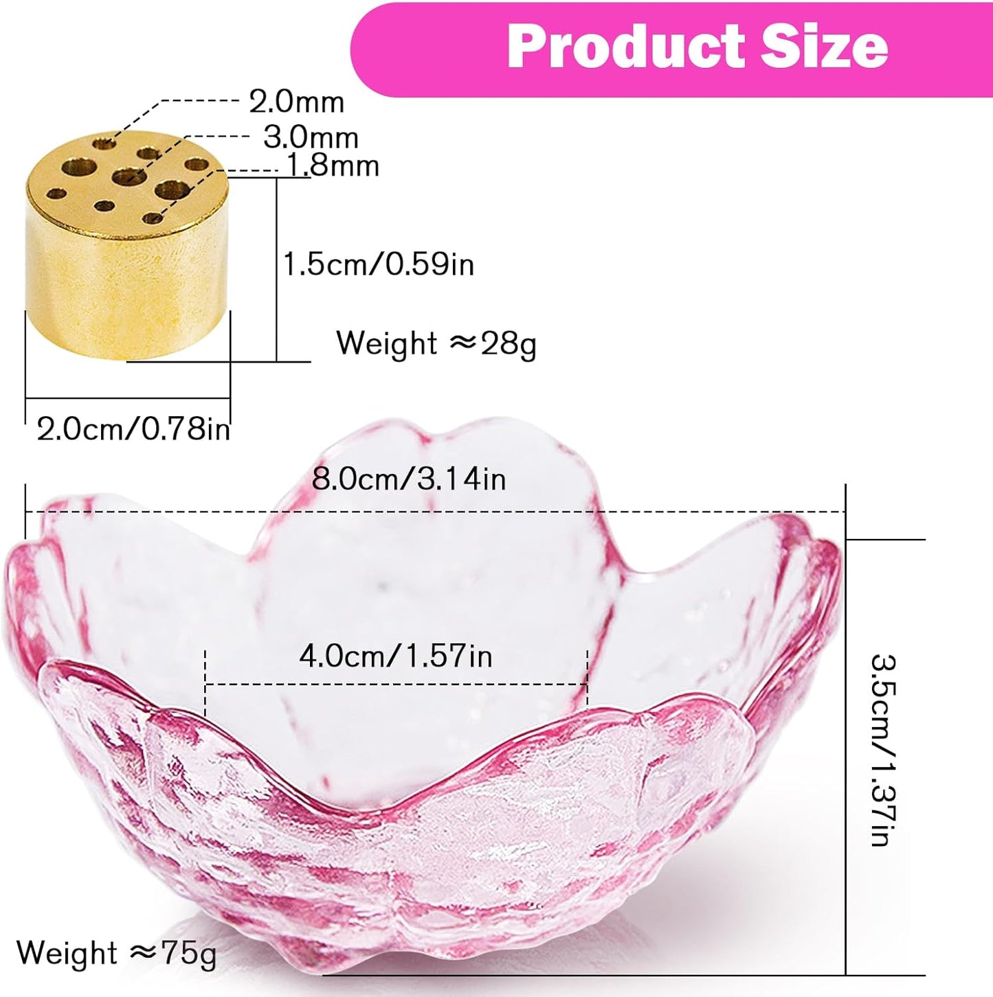 Incense Burner, Incense Holder for Backflow and Sticks Handmade Glass Cherry Blossom Incense Stick Holder with 9 Incense Holes Incense Burner Ash Catcher,for Meditation,Home Decor (NO with Gilt-Edged)