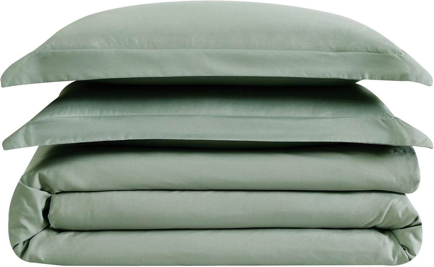 London Fog Garment Washed Solid Duvet Set Green Microfiber 2-Piece Twin XL Duvet Set, Solid Themed, Adult and Teen, Oeko-TEX Certified
