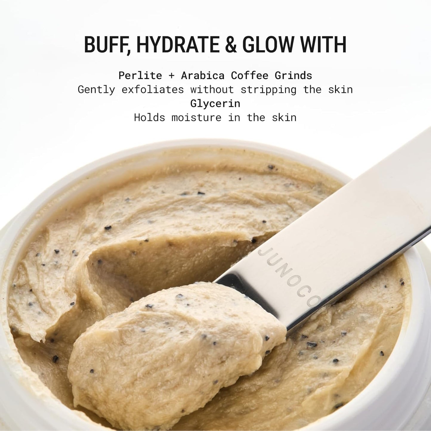 JUNO & Co. Buffing Butter, Buttery Body Scrub with Refillable Pod for Exfoliating & Hydrating 85 g/3.0 oz