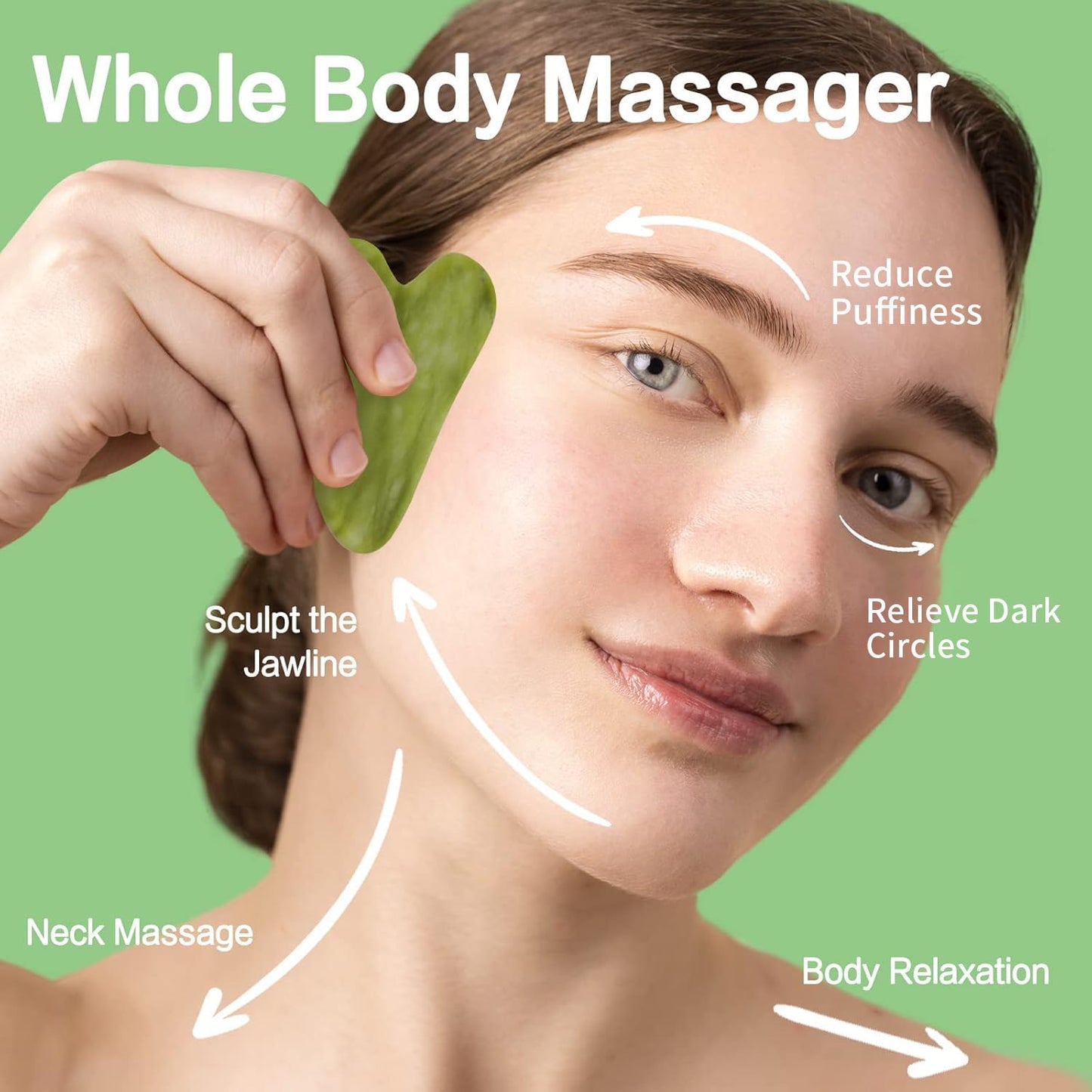 huefull Gua Sha Facial Tool for Face and Body, Gua Sha for Self Care, Guasha Tool Tensions Relief and Reducing Puffiness,Self Care Gifts for Woman/Men, Skin Gifts