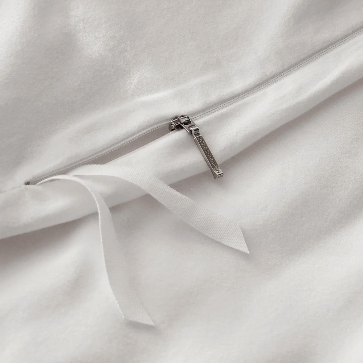 BOLL & BRANCH Flannel Duvet Set - King/Cal King, White - Luxury 100% Organic Cotton - 1 Duvet Cover, 2 Shams - Velvety Soft, Warm & Breathable Weave