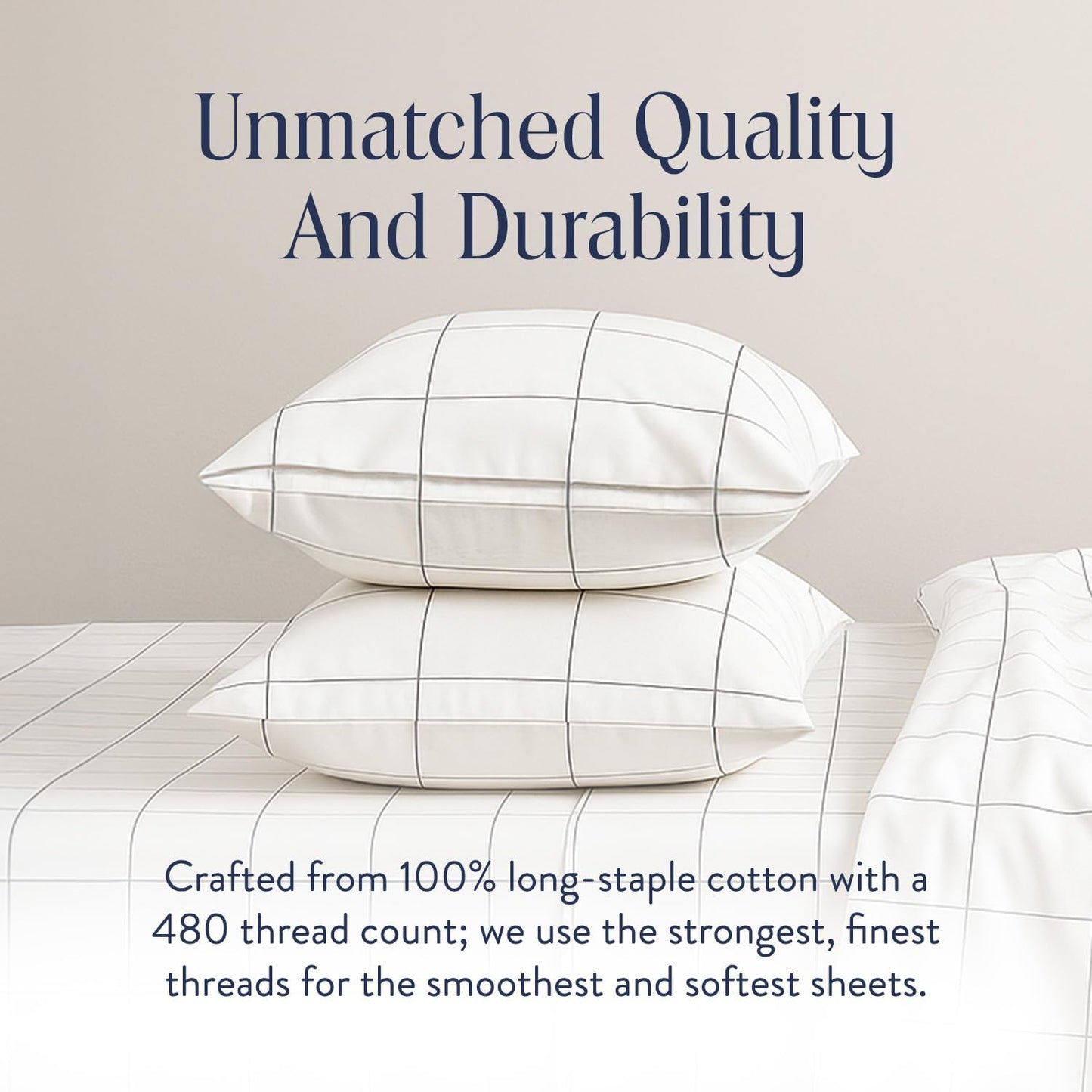 Brooklinen Luxury Sateen Duvet Cover - 100% Cotton, King/California King Size in Window Pane with Extra-Long Corner Ties and Button Closure - Best King/Cali King Duvet Covers