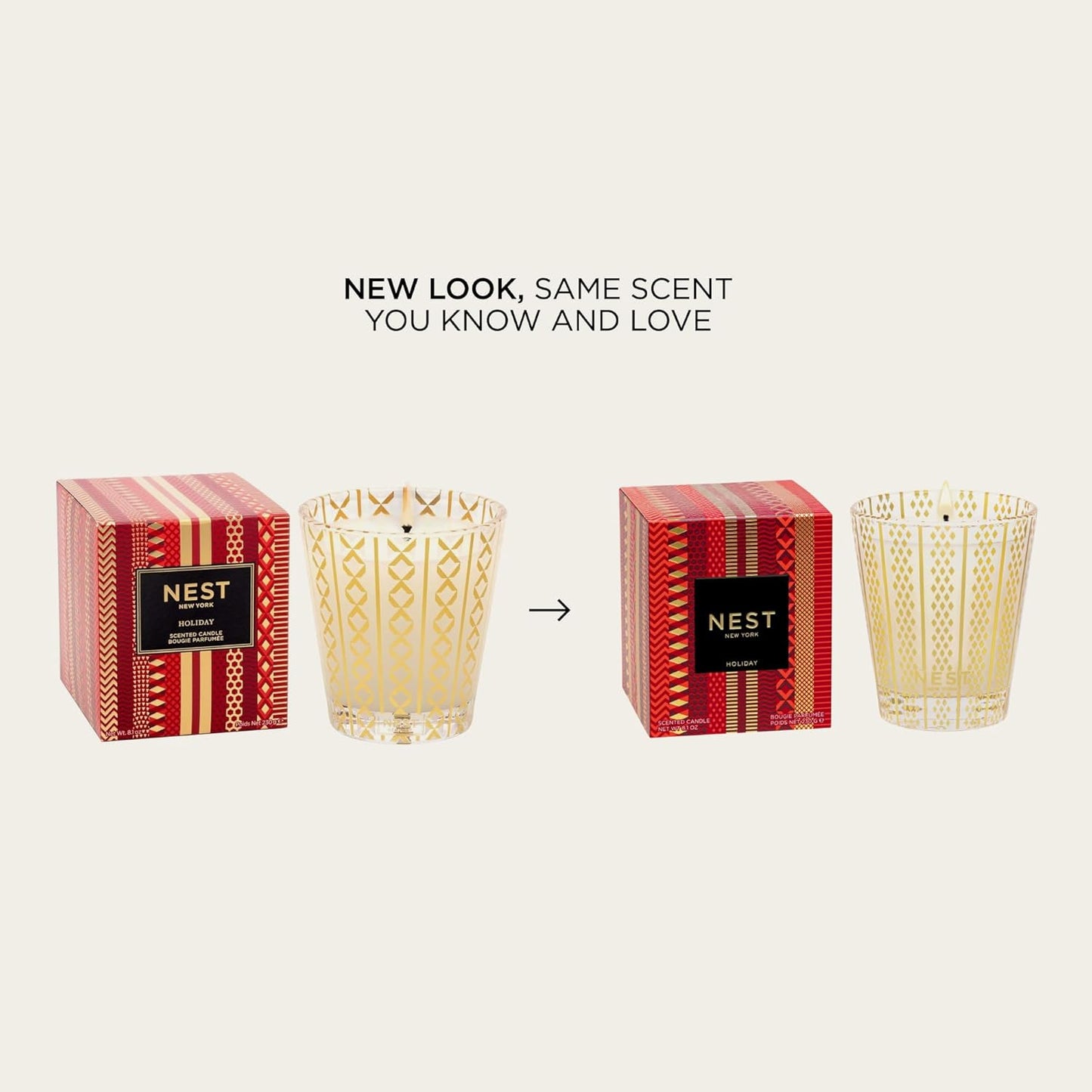 NEST New York Scented Classic Christmas Candle, Holiday - 8.1 oz - Up to 60-Hour Burn Time - Reusable Glass Vessel