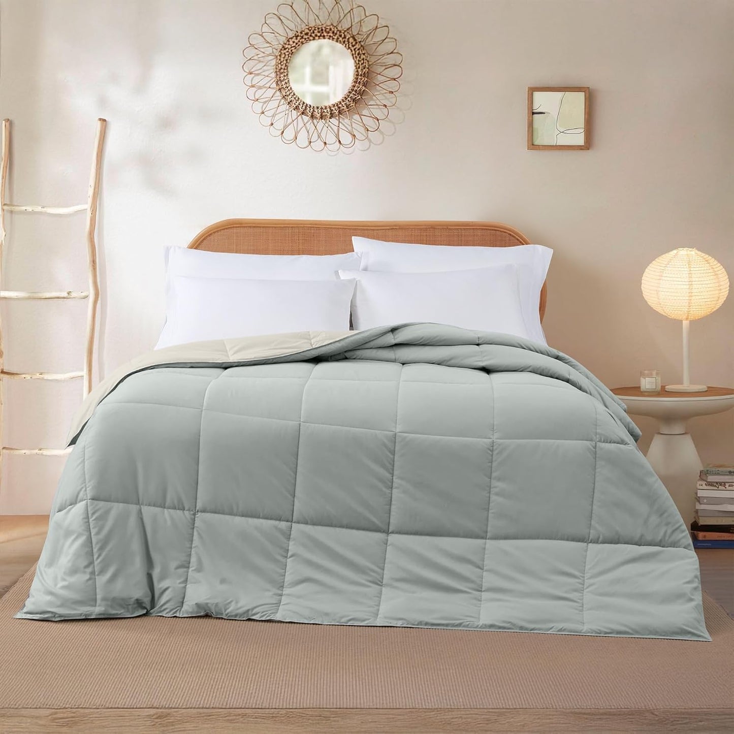 Modern Threads Down Alternative Reversible Comforter Sage Green/Cream California King