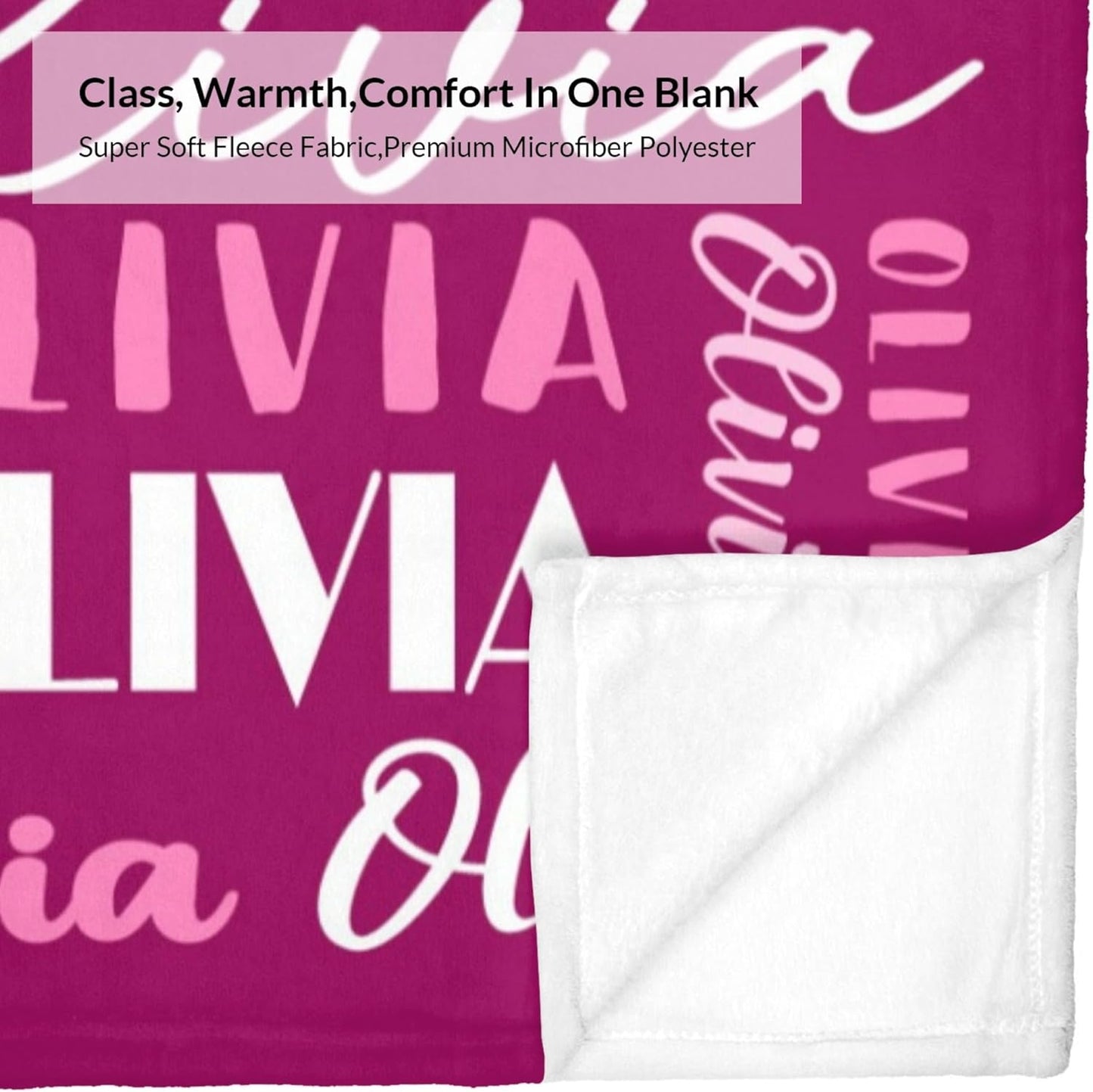 Name Blanket Personalized Blanket for Adult Kids Flannel Customize Throw Blanket Custom (Color 30, 50 x 60 Inches)