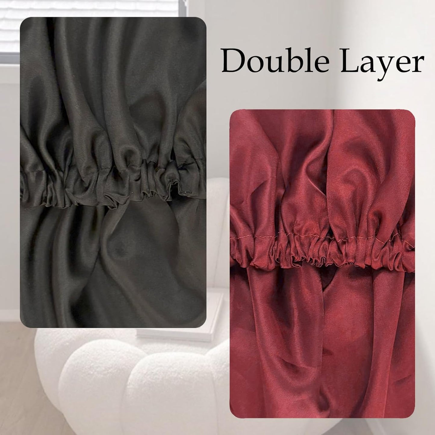 Satin Bonnet Double Layer Silk Bonnet for Sleeping Women Hair Care for Natural Curly