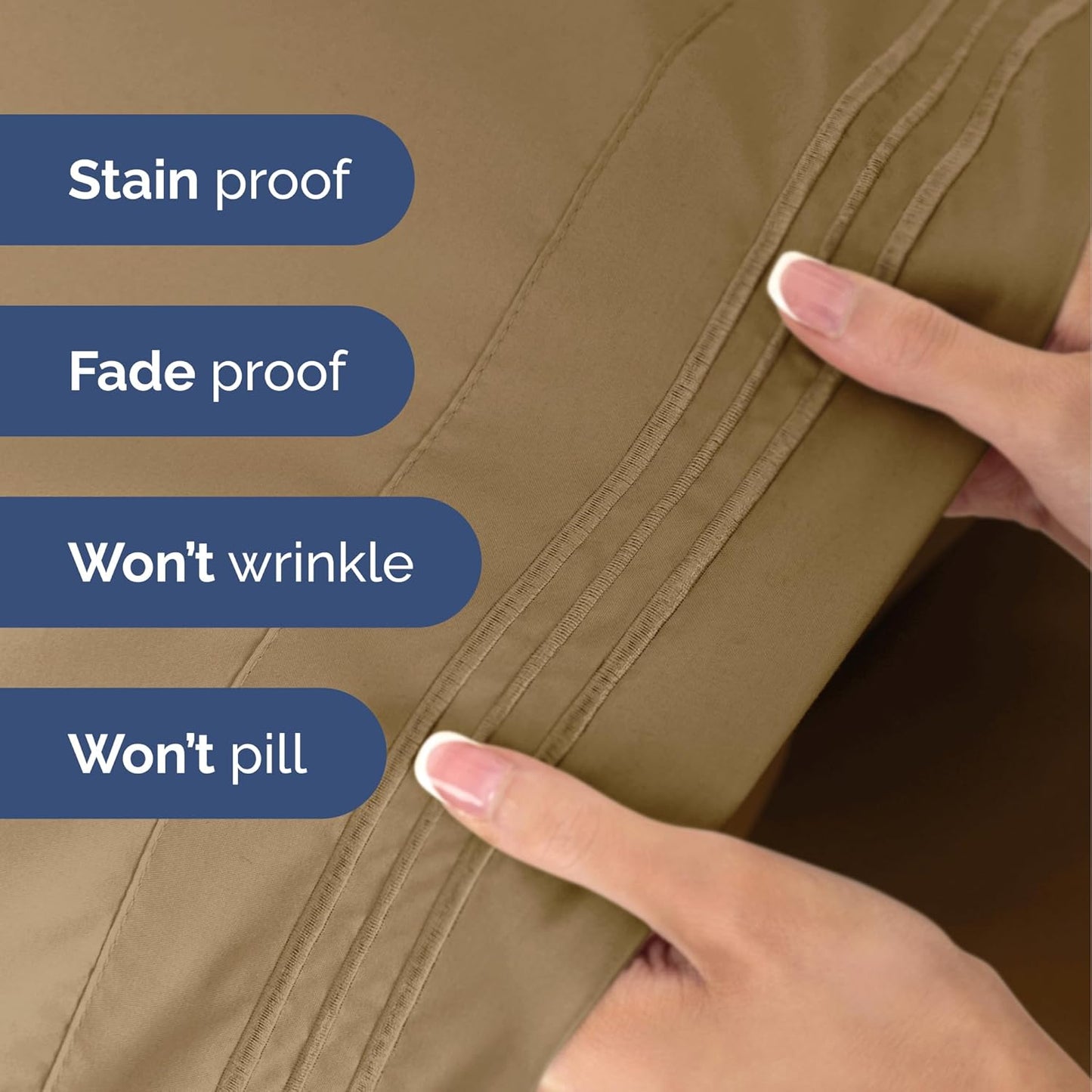 Twin Size 3 Piece Sheet Set - Extra Soft, Breathable & Cooling Sheets - Hotel Luxury Durable Bed Sheets for Women & Men - Deep Pockets, Easy-Fit & Wrinkle-Free Sheets - Caramel Oeko-Tex Bed Sheet Set