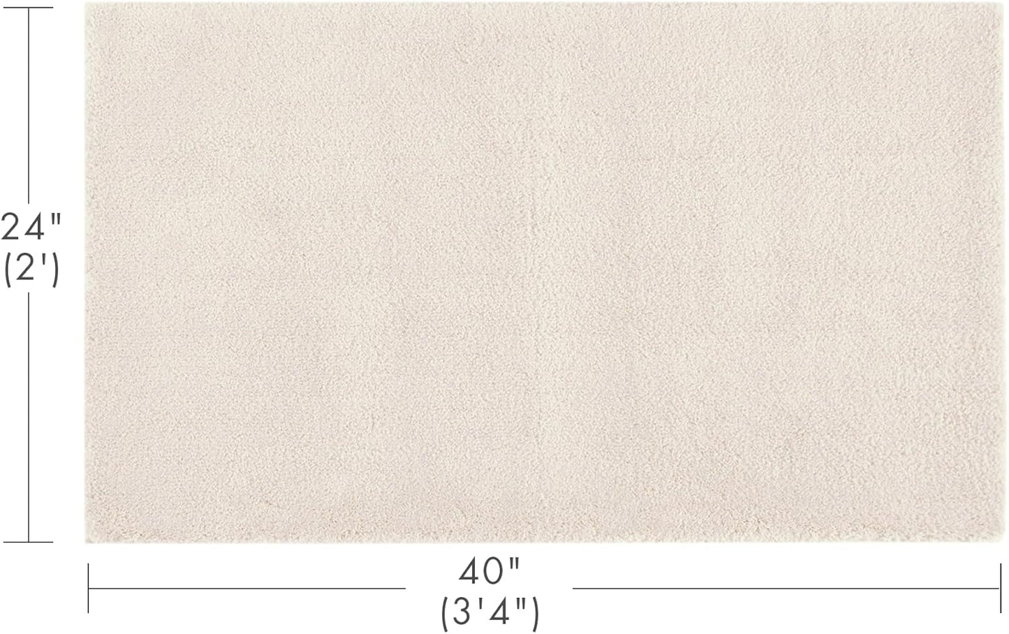 Madison Park Marshmallow Bathroom Rug Non Slip, Luxrurious Plush Bath Mat, Absorbent, Quick Dry, Spa Design Bath Room Décor, 24x40, Natural