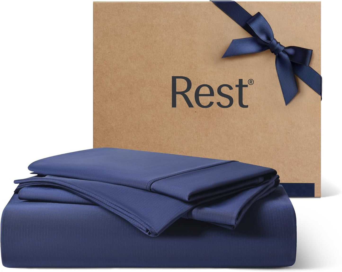 REST® Evercool®+ Starter Sheet Set, Twin Size, Blue, Breathable Bed Sheet for Hot Sleeper and Night Sweats, with Pillowcases, Ionic+ Self-Cleaning Silver Yarn for Sensitive Skin, 3PCS No Flat Sheet
