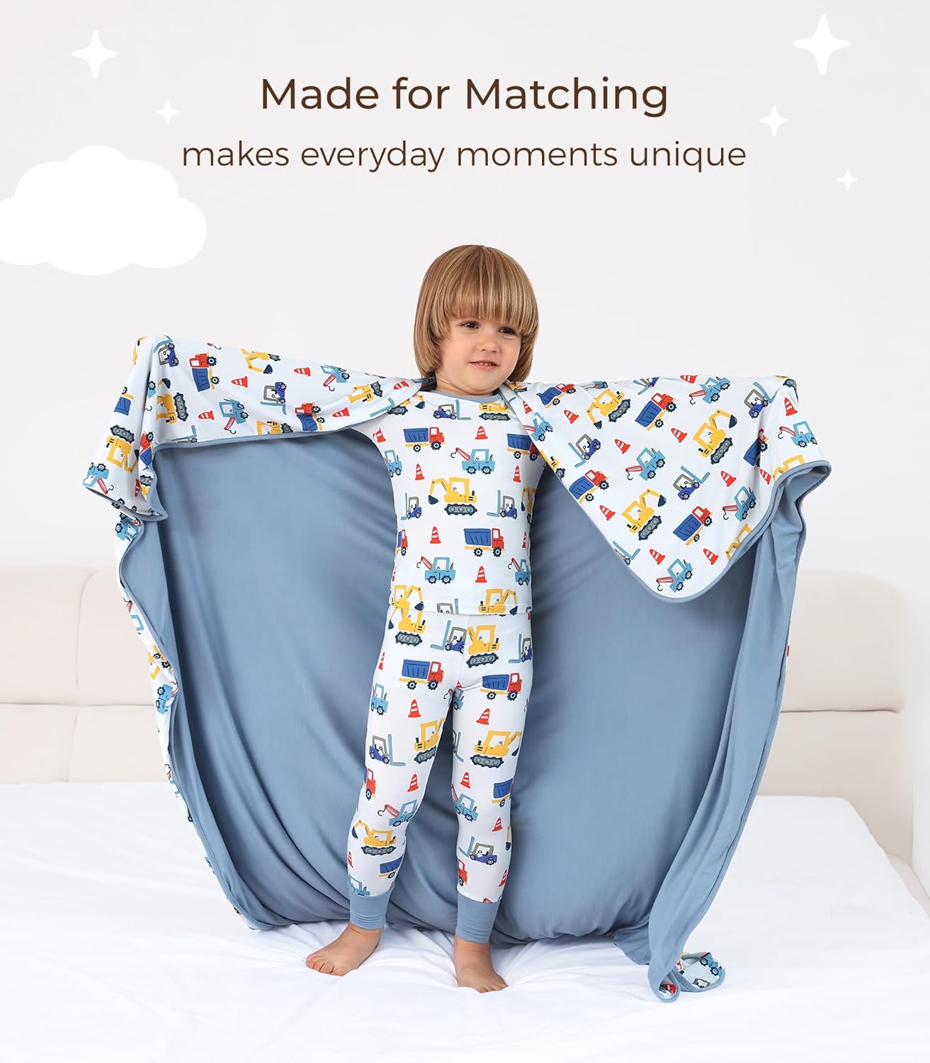 Premium Baby Blanket, Stretchy Quilt for Kid, Soft Crib Bedding for Newborn Baby and Toddler, Nursery Blanket for Boys and Girls, Viscose Made from Bamboo, 50'' x 50'' Blue Car