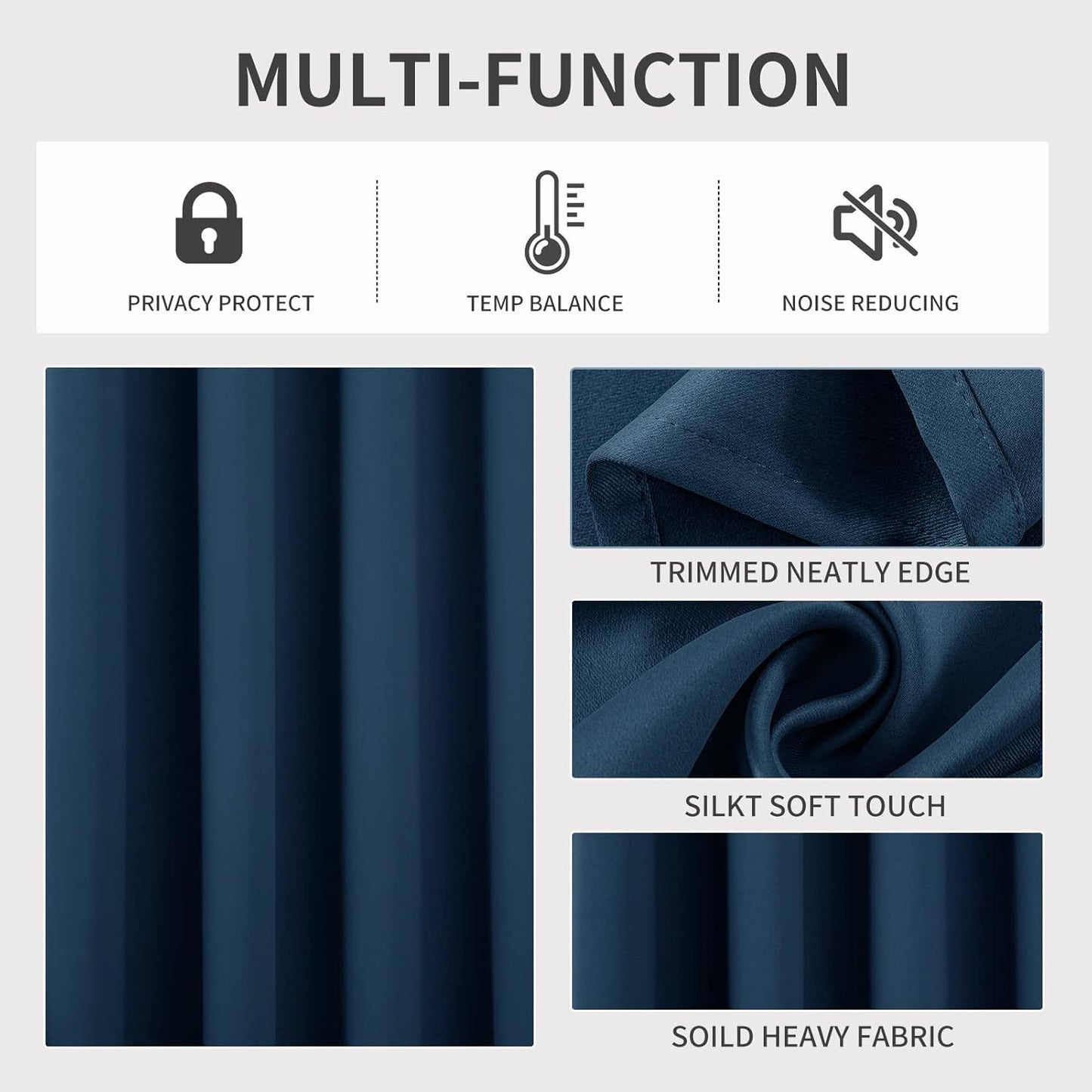 Joydeco Blackout Curtains 72 Inch Length 2 Panels Set, Thermal Insulated Long Drapes 2 Burg, Room Darkening Grommet Drapes for Living Room Bedroom Window