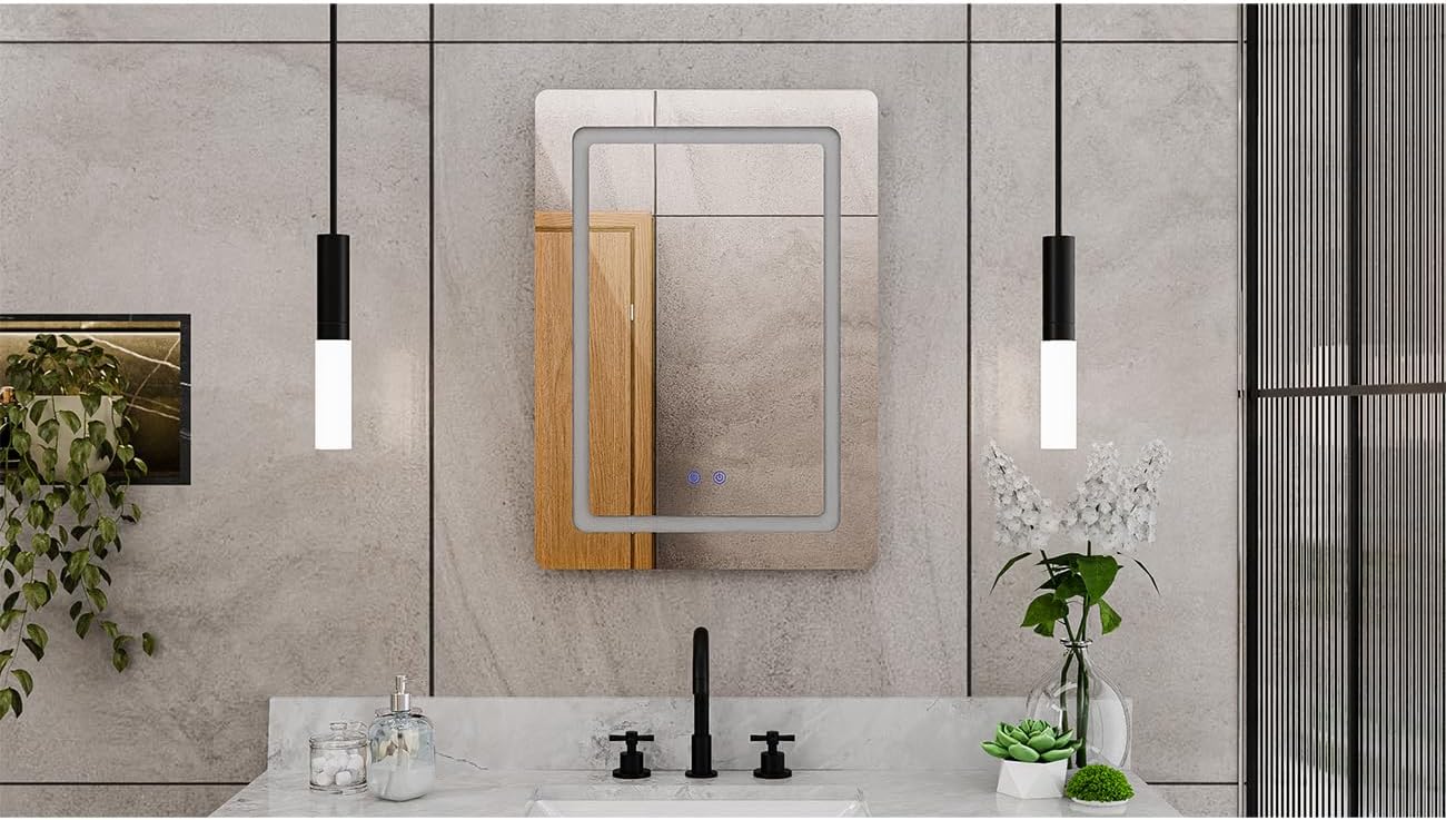 DreamLine Brilliance 28 in. H x 20 in. W Rectangular Light-up Mirror
