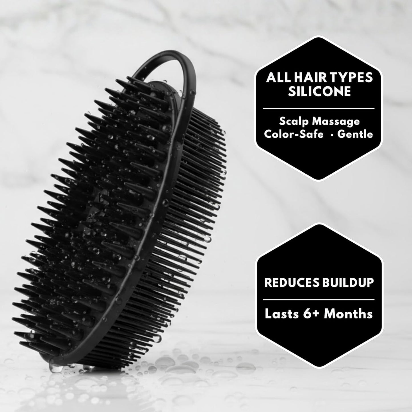 Scalp Massager Shampoo Brush Silicone - Hair Scrubber Shower Tool - Avilana Scalp Exfoliator Head Massage Brush - Gentle Daily Cleansing All Hair Types - Gift Women Men