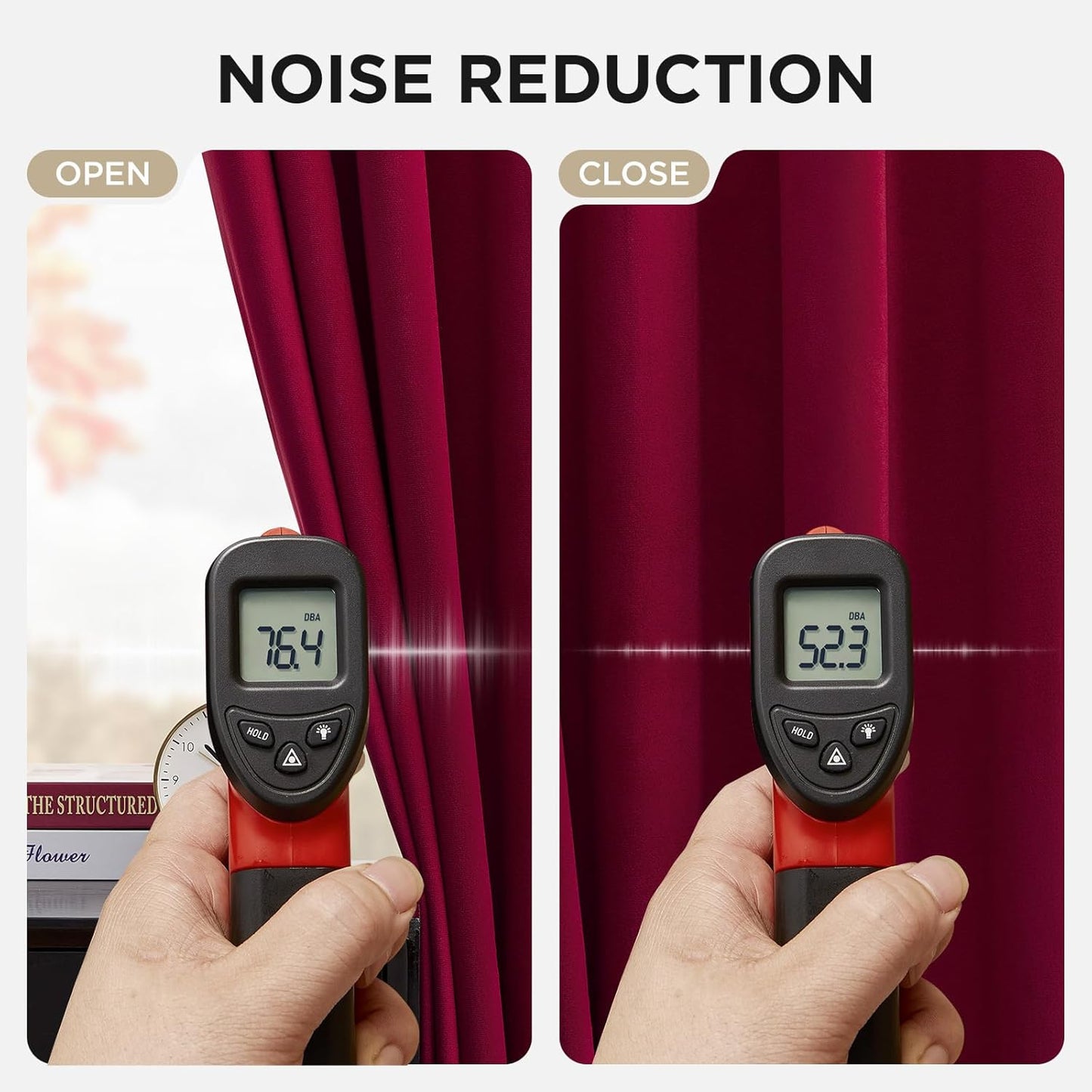 Joydeco Red 100% Blackout Curtains 96 Inch 2 Panels, Luxury Thermal Red Velvet Curtains for Bedroom Living Room, Soundproof Blackout Window Drapes, Rod Pocket & Back Tab (52W x 96L)