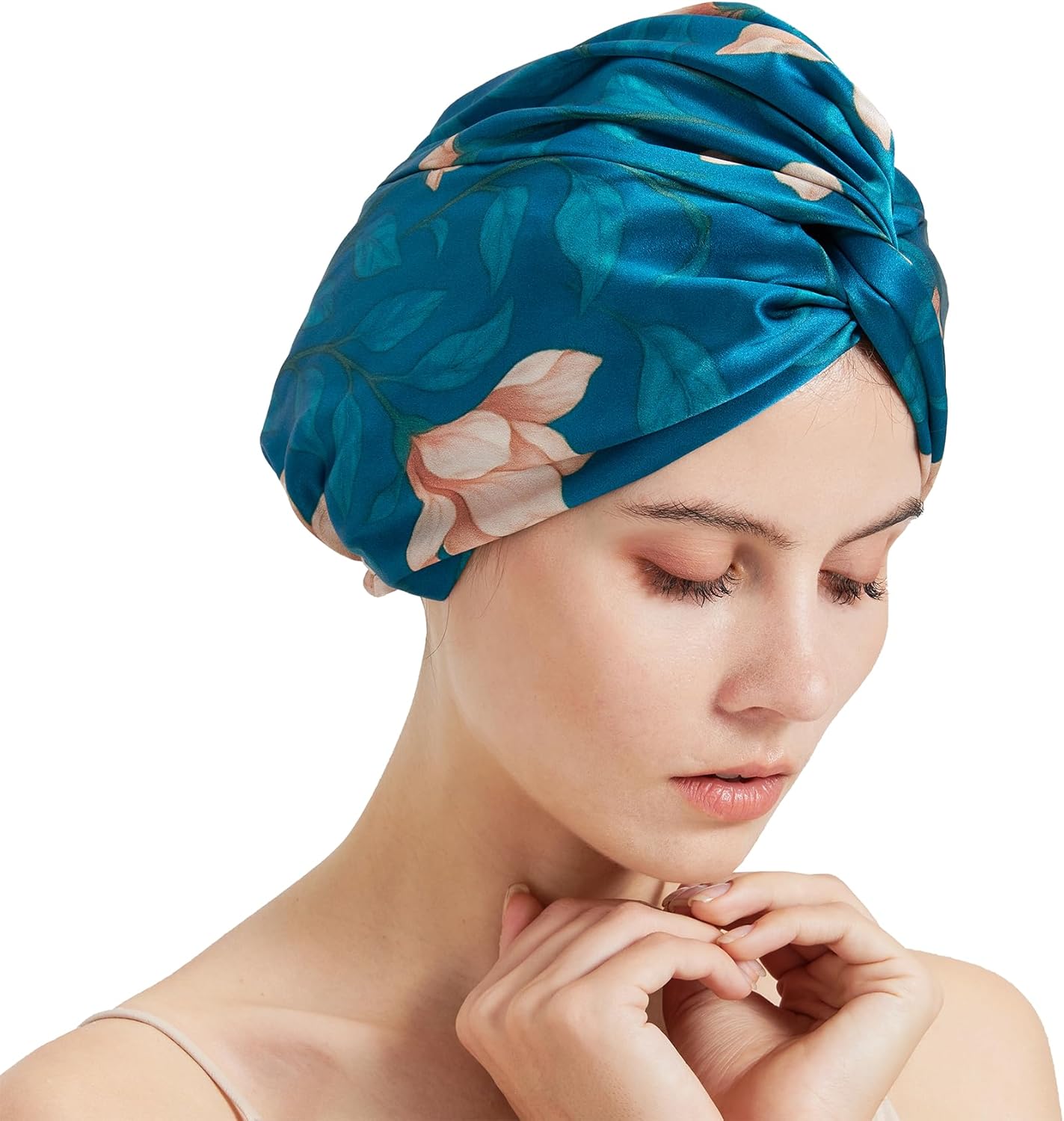 100% Mulberry Silk Bonnet, Double-Layered Hair Bonnet for Sleeping Women, Pure Silk Turban, Night Sleep Hair Wrap