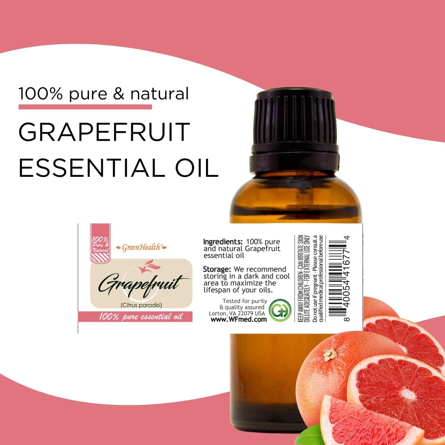 Grapefruit Essential Oil - 16 fl oz - Aluminum Bottle - 100% Essential Oil - GreenHealth