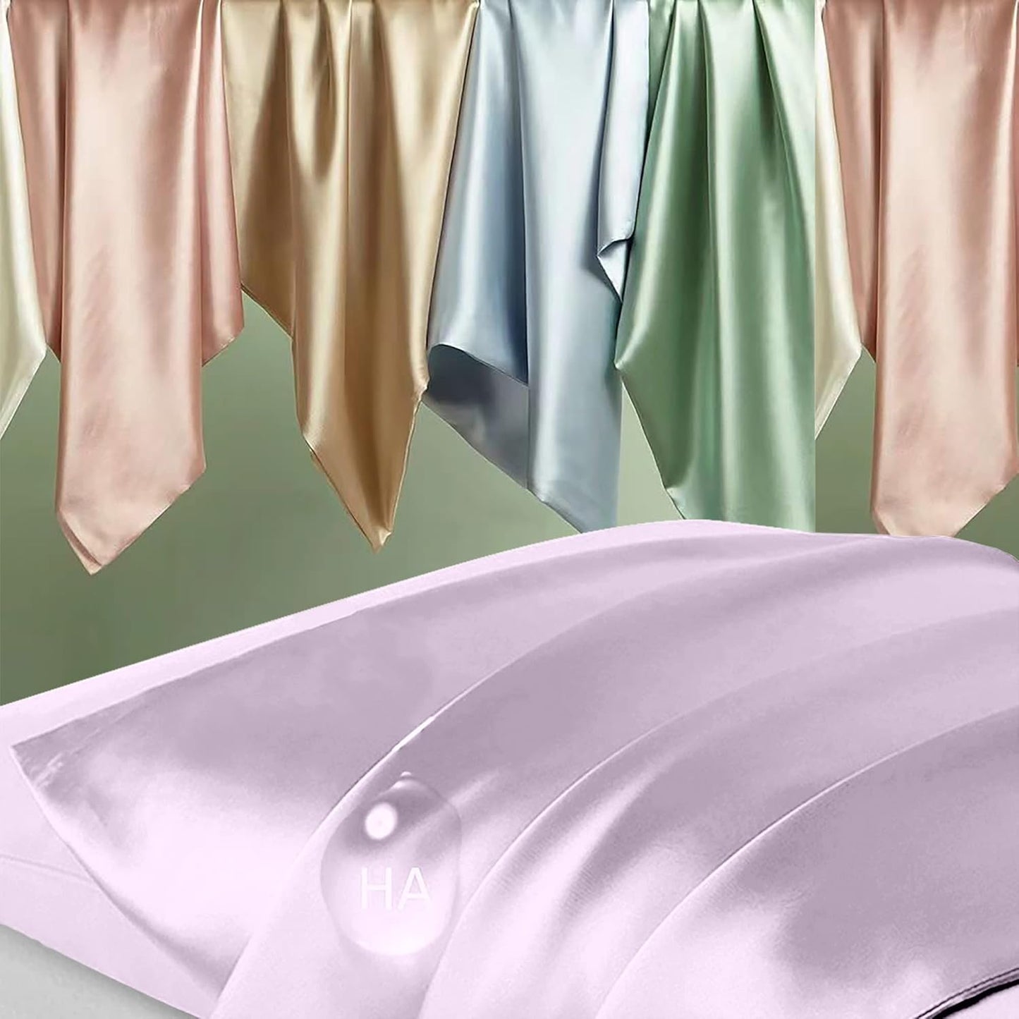 Silk Pillowcase for Hair and Skin, Mulberry Silk Pillow Cases King Size, Anti Acne Cooling Sleep Both Sides Natural Silk Satin Pillow Case Covers with Hidden Zipper, Gifts for Women Men, Lavender