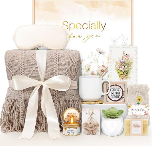 Get Well Gifts for Women Self Care Gifts, Sympathy Gift Baskets Spa Gifts Set, Thinking of You Inspirational Hug in a Box Gifts for Mom Her Friend Sister Wife Girlfriend