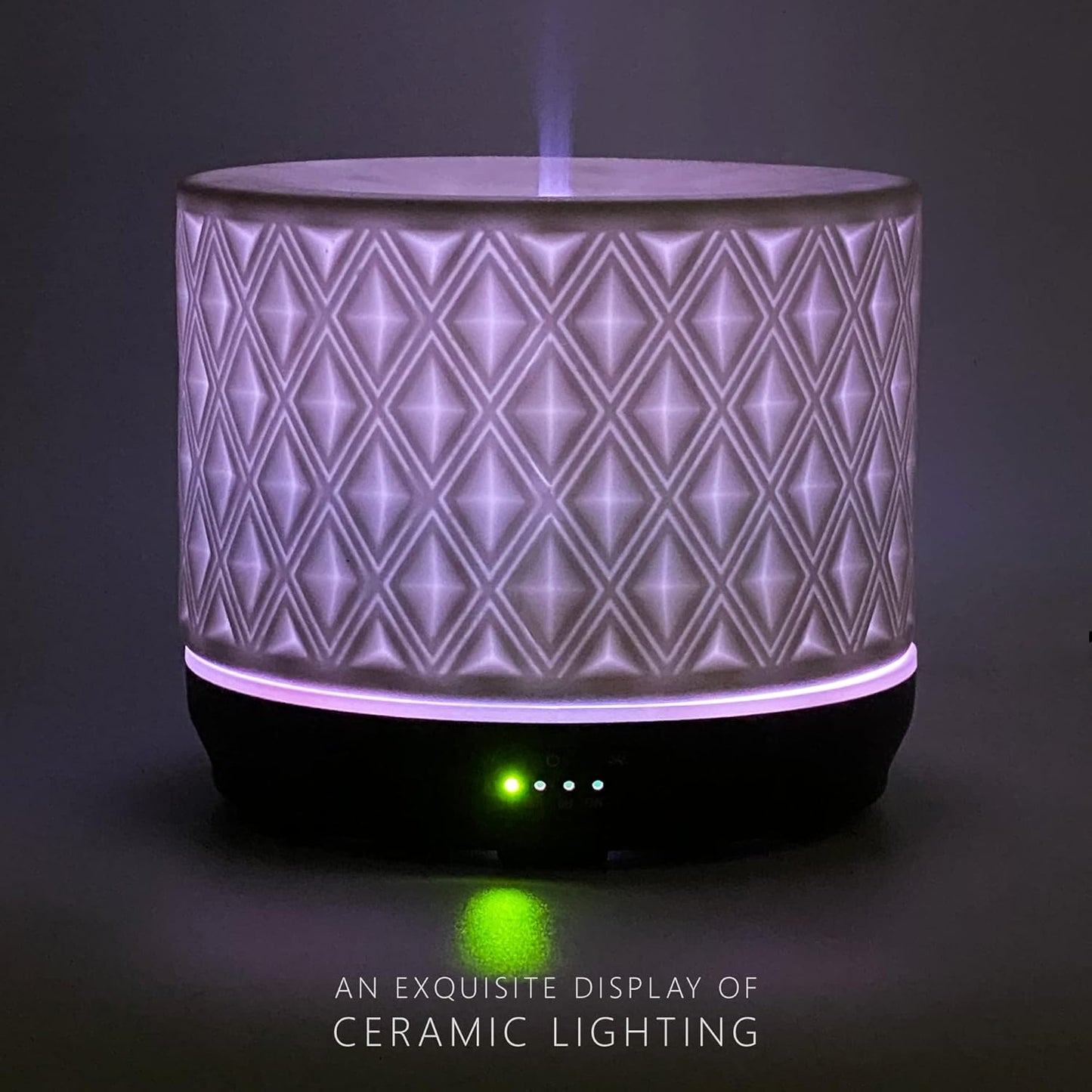 Earnest Living Essential Oil Diffusers for Essential Oils Large Room Diffuser White Ceramic Diffuser 500ml Aromatherapy Diffuser with 4 Timers 7 Night Lights and Auto Off Function for Home Gift