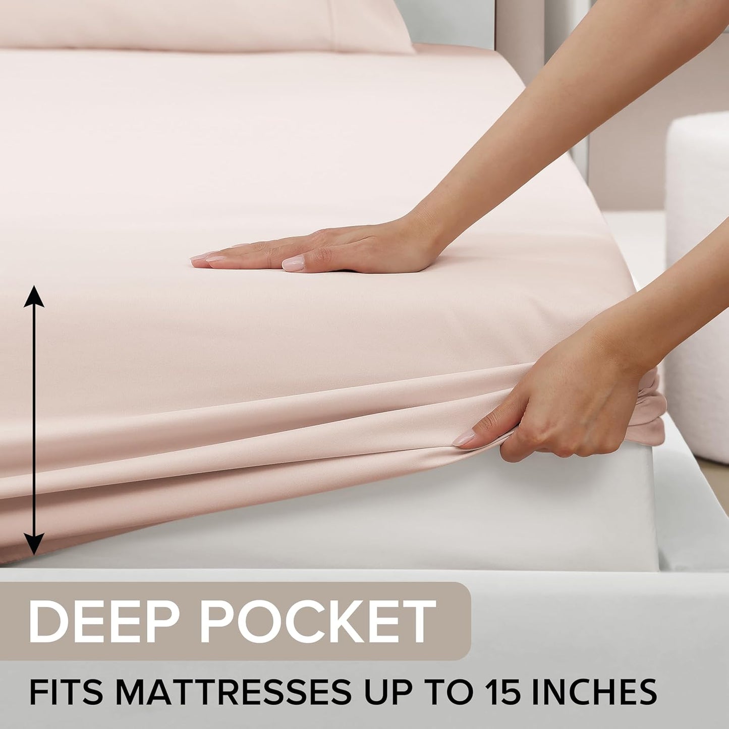 UGG Twin Sheet Set, 3-Piece Luxury Cooling Twin Sheets Set, Deep Pockets, Premium Bedding with 1 Pillow Sham, Machine Washable, Soft Lightweight, Pink (Hedi)