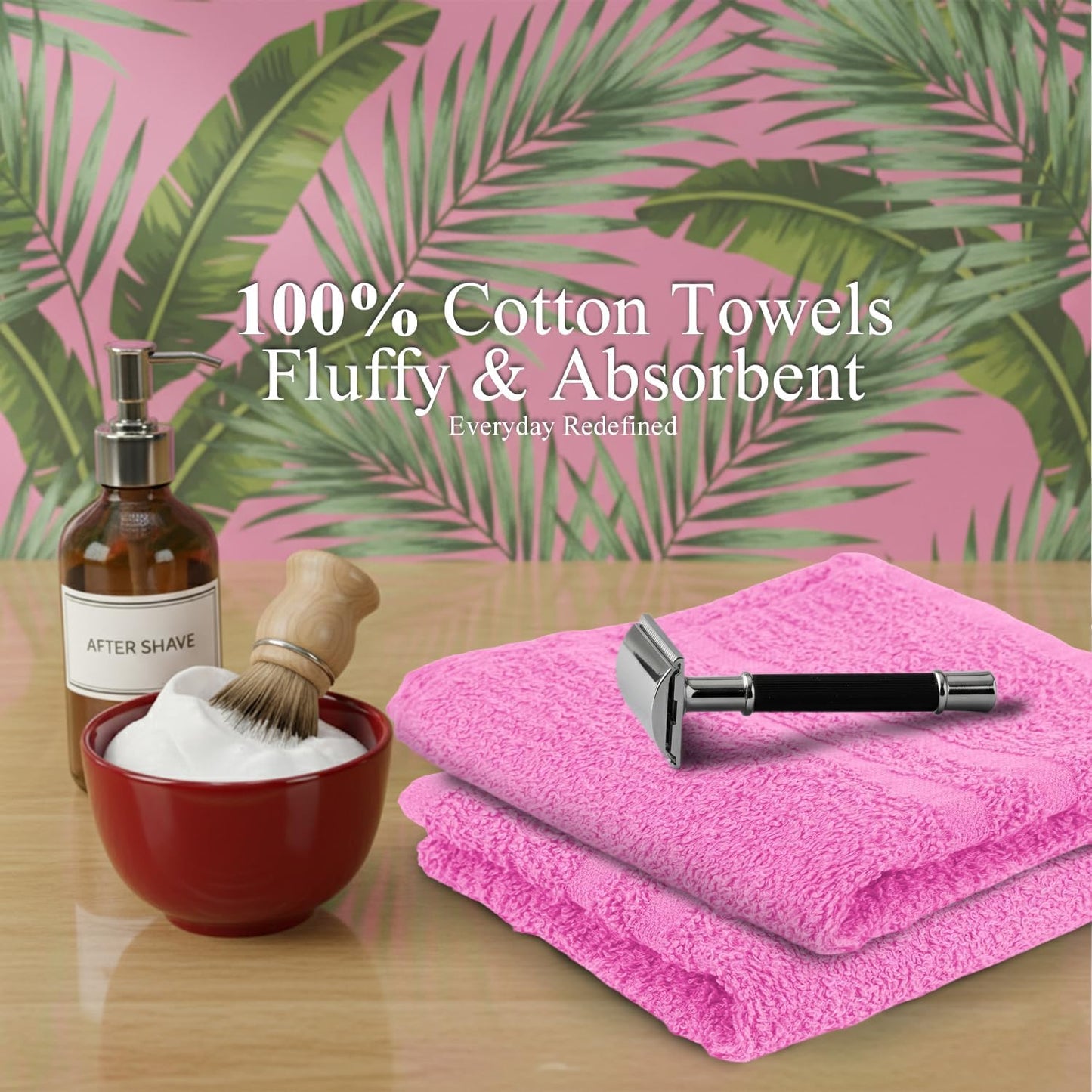 24 Pack Pink Hand Towels 100% Cotton Spa Towel – 16x27 inches Highly Absorbable Facial Towels Gym, Hair, Face, Bulk Small Towels (Not Bleach Proof)