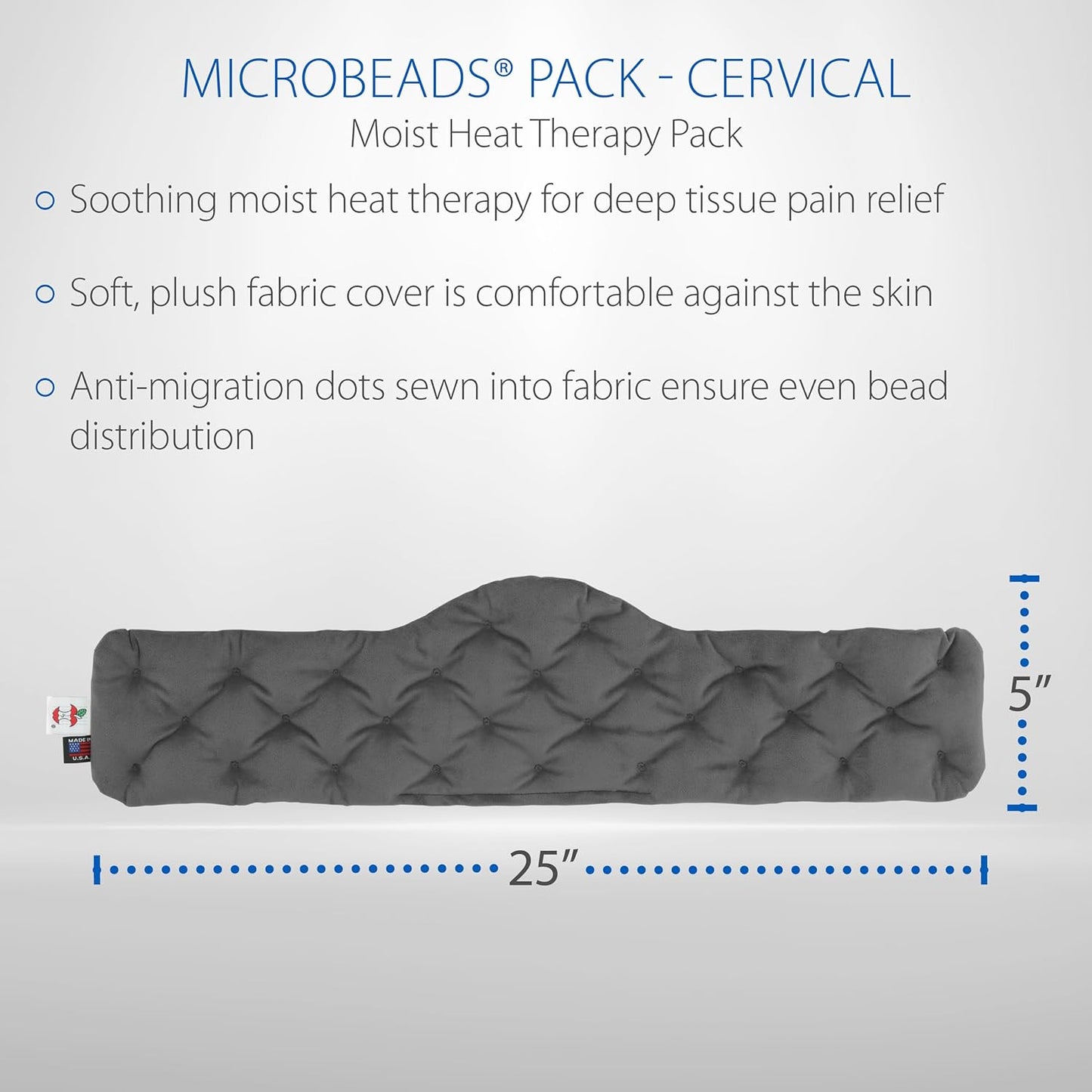 Core Products MicroBeads Moist Heat Therapy Pack - Great Holiday Gift - Cervical 5" X 25"